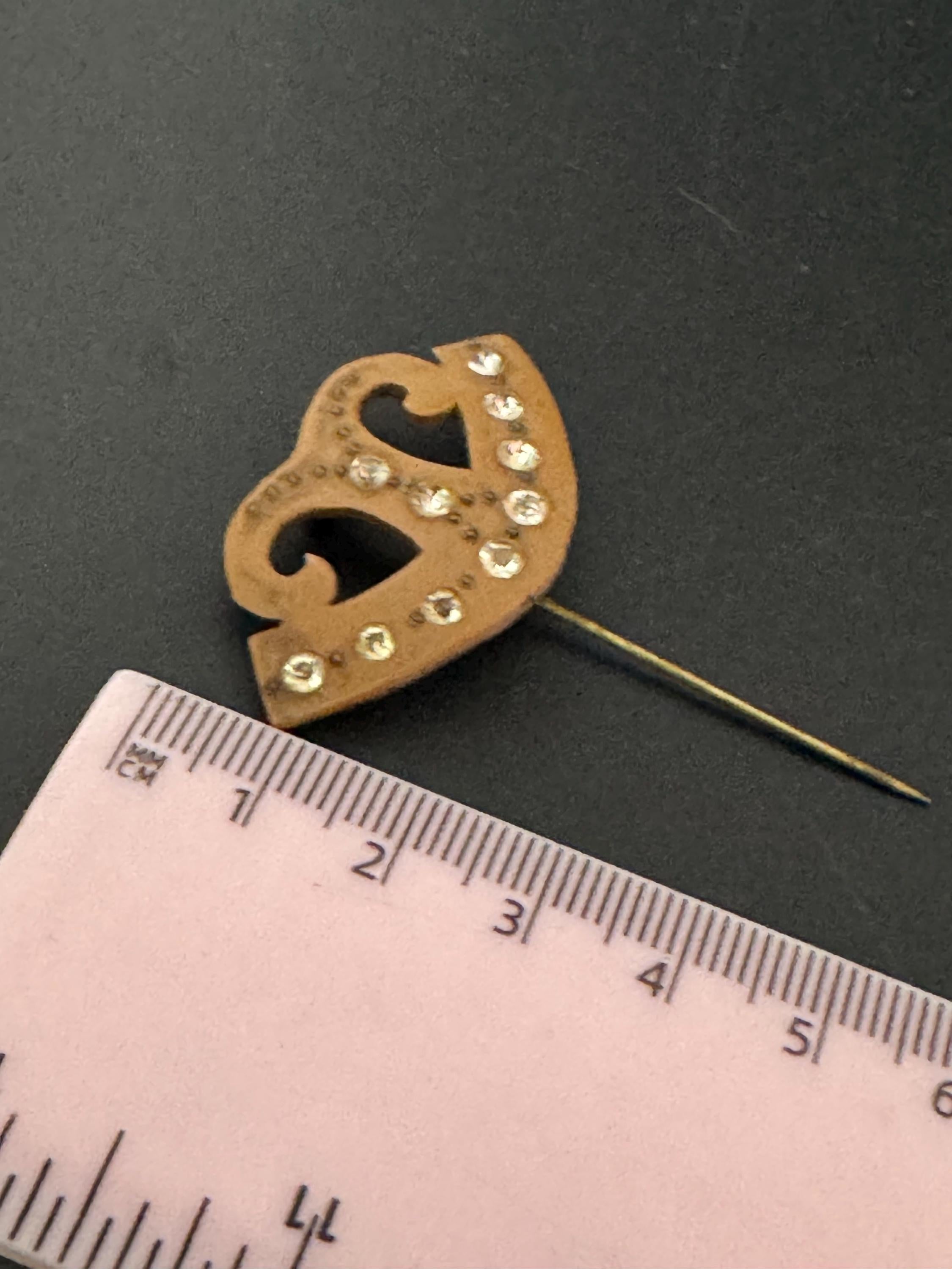 Art Deco Rhinestone Bakelite Hat Pin: 1930s Brown Pique