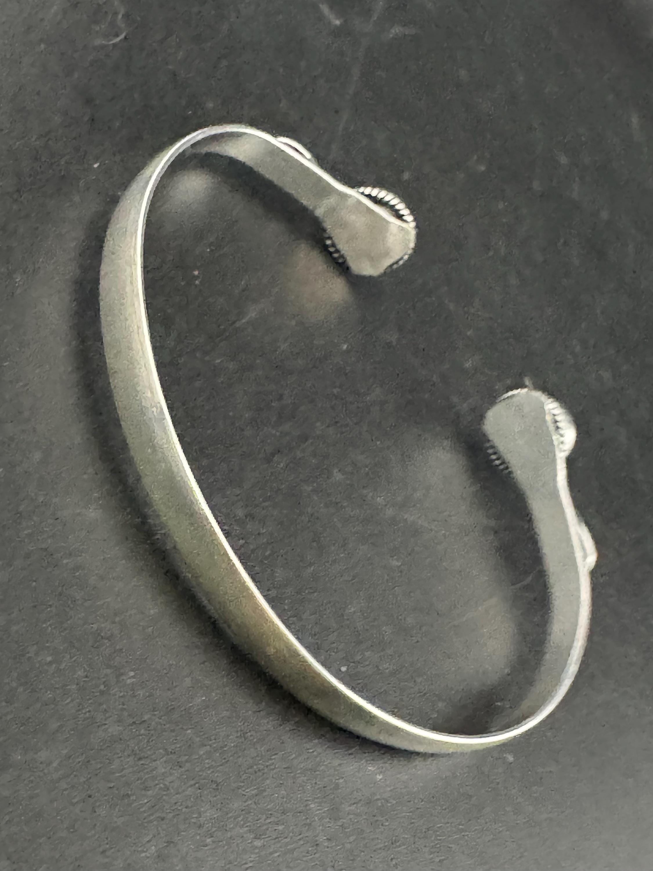 Retro turquoise blue GEMSTONE Bangle silver tone torque cuff bracelet