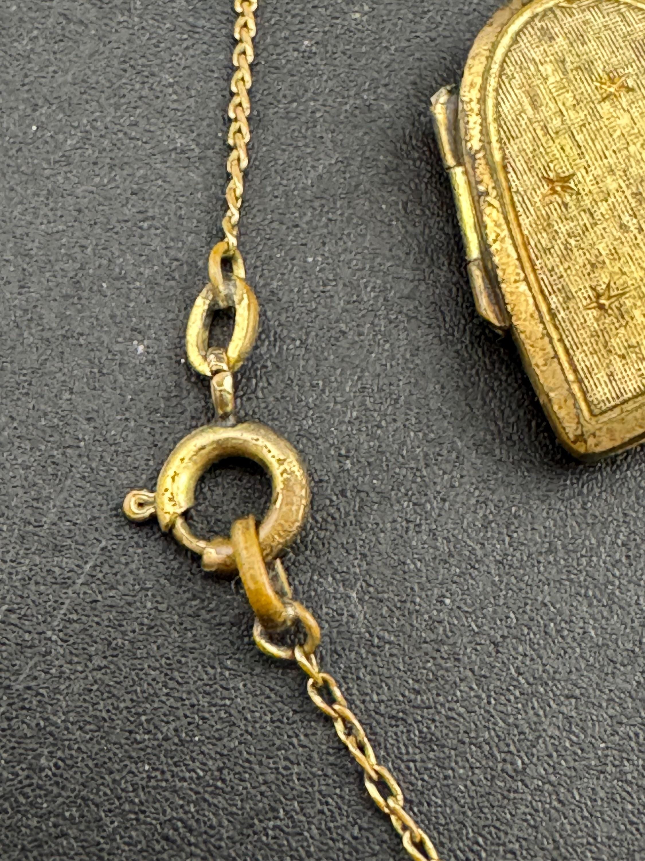 Vintage Rolled Gold Heart Locket Necklace: Engraved Andreas Daub, 58cm Chain