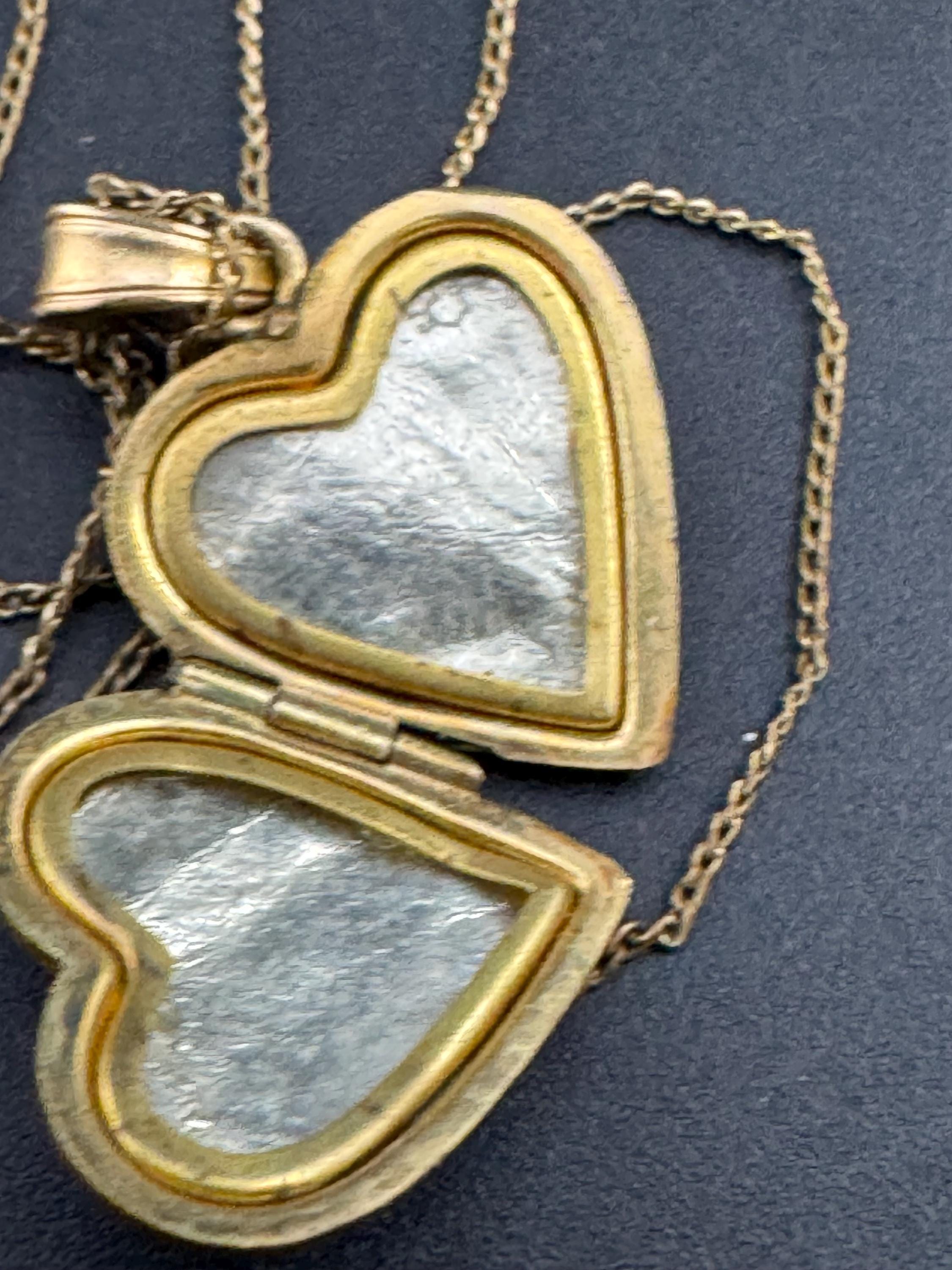 Vintage Rolled Gold Heart Locket Necklace: Engraved Andreas Daub, 58cm Chain