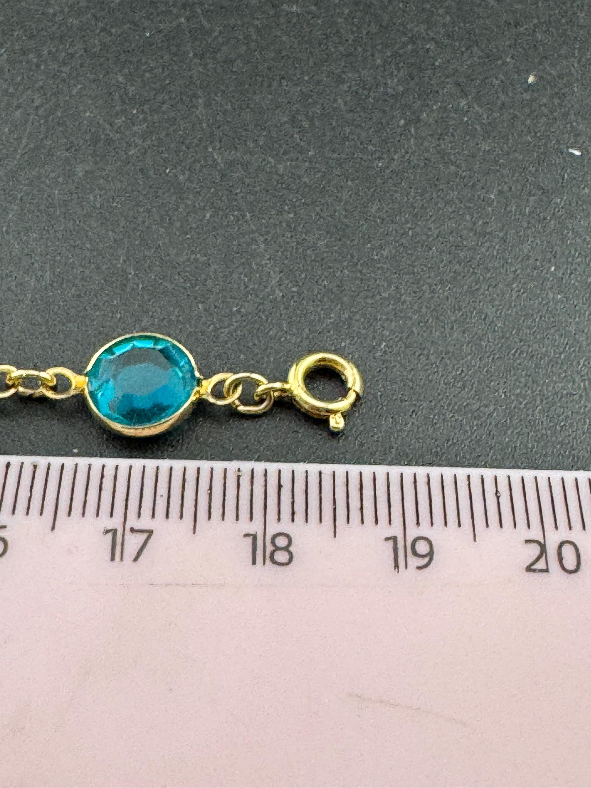 Vintage Swarovski Pastel Rainbow Glass Bracelet: Gold Tone Riviere, 18.5cm