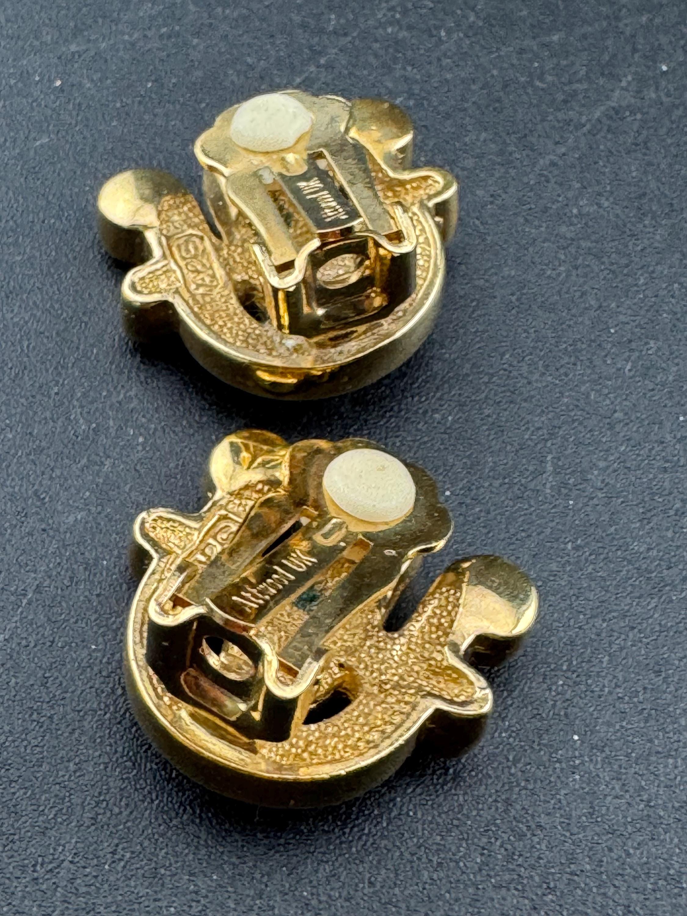 Signed Attwood and Sawyer Sapphire Diamanté Clip On Earrings