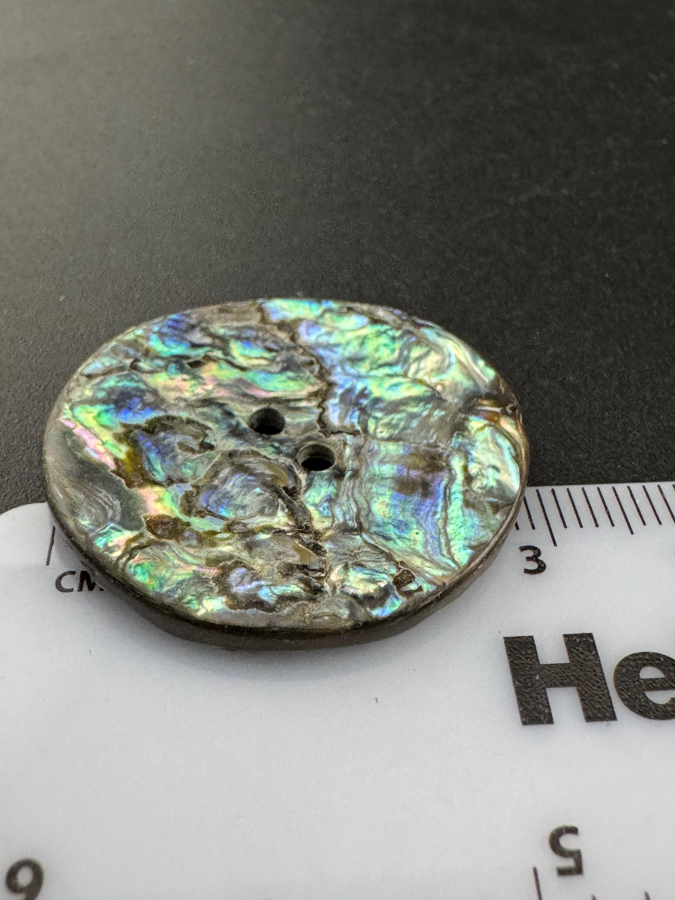 1 x 30mm natural abalone shell thick round natural MOP Mother of Pearl Button