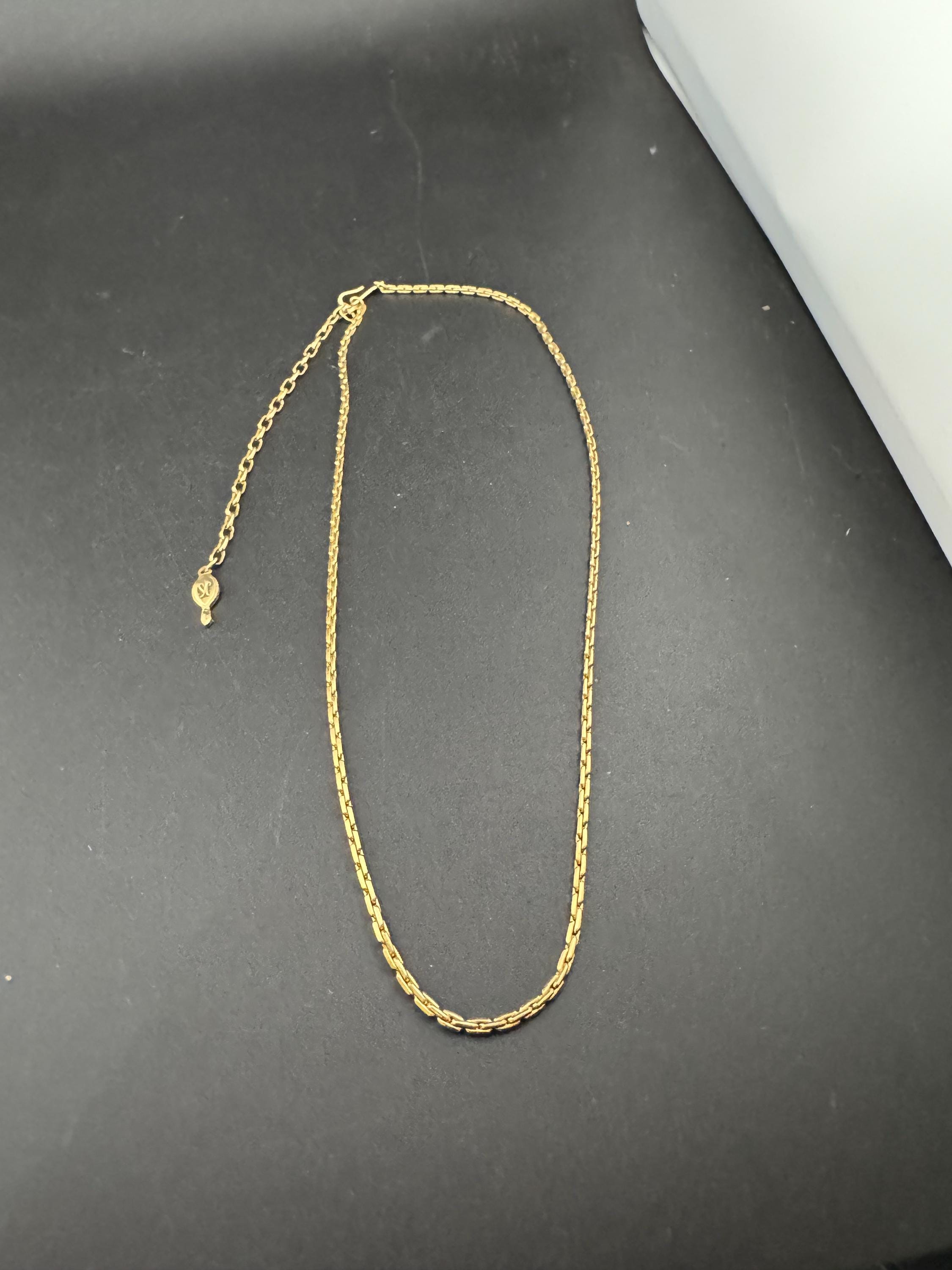 Vintage Sarah Coventry Gold Brick Link Chain Necklace, 45-55cm, signed