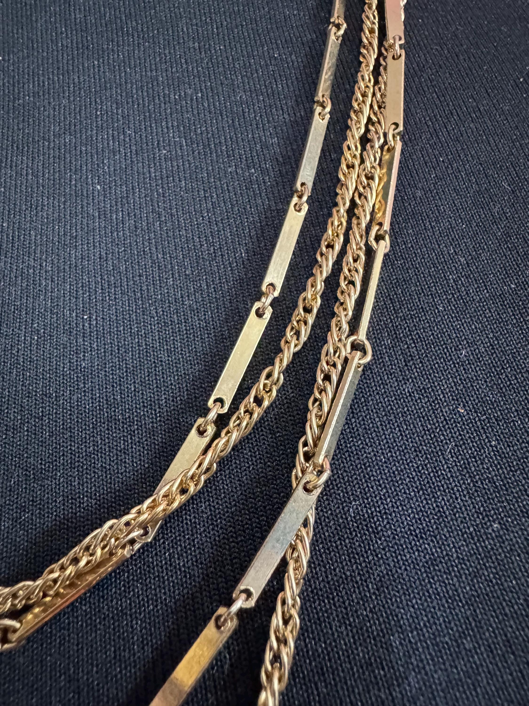 Signed CELEBRITY New York Gold Tone Layering Necklace - 130cm