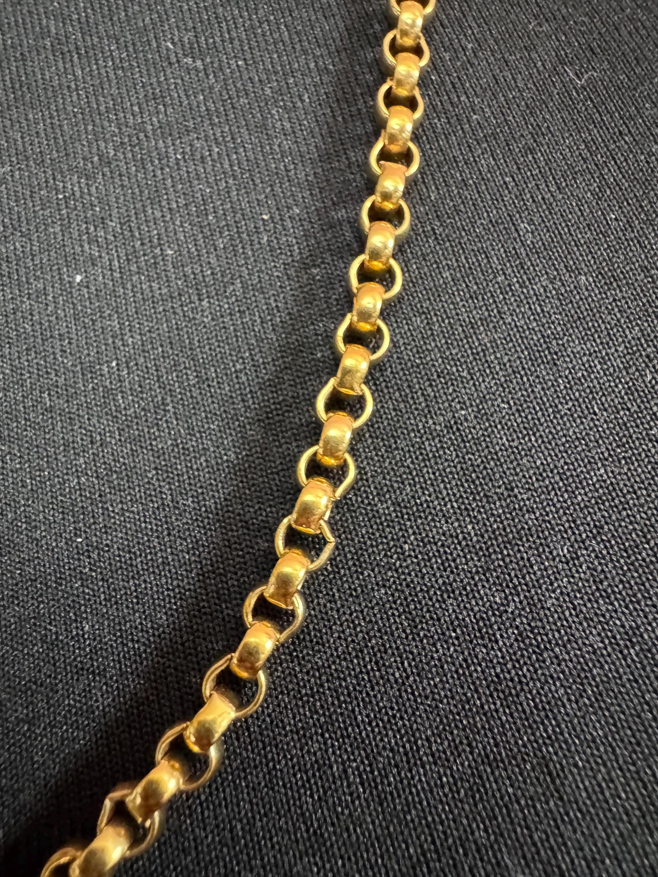 Vintage Vendome Gold Tone Rolo Chain Necklace: Ornate Belcher Link, 60cm