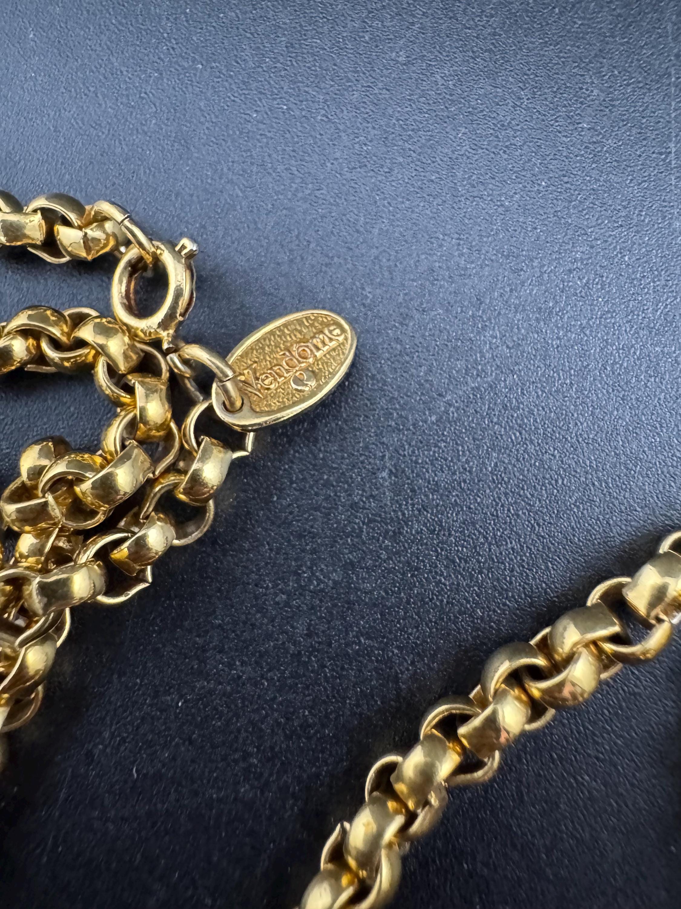 Vintage Vendome Gold Tone Rolo Chain Necklace: Ornate Belcher Link, 60cm