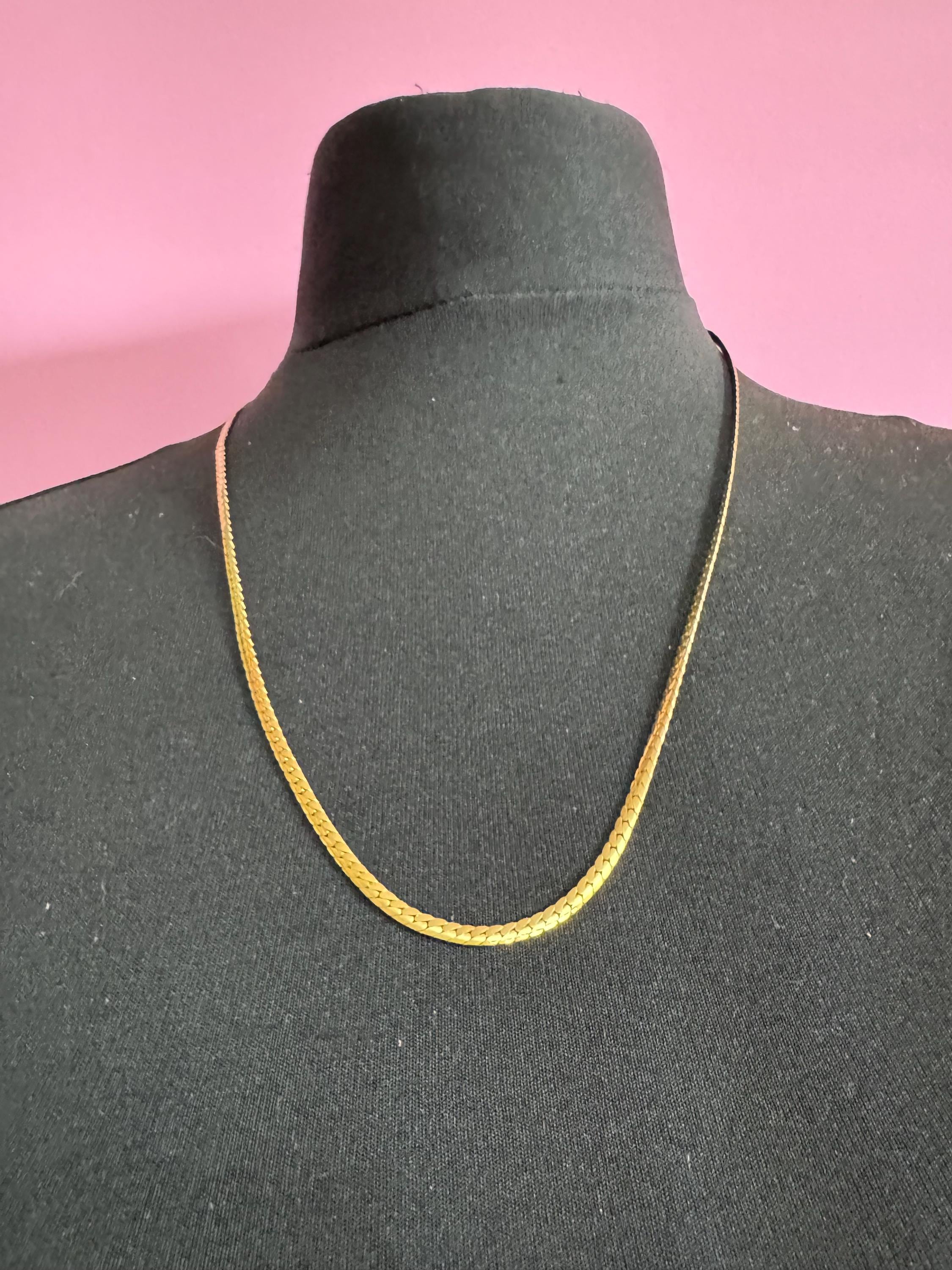 Vintage Dicini Gold Plated Chain Necklace: 1970s Layering Style