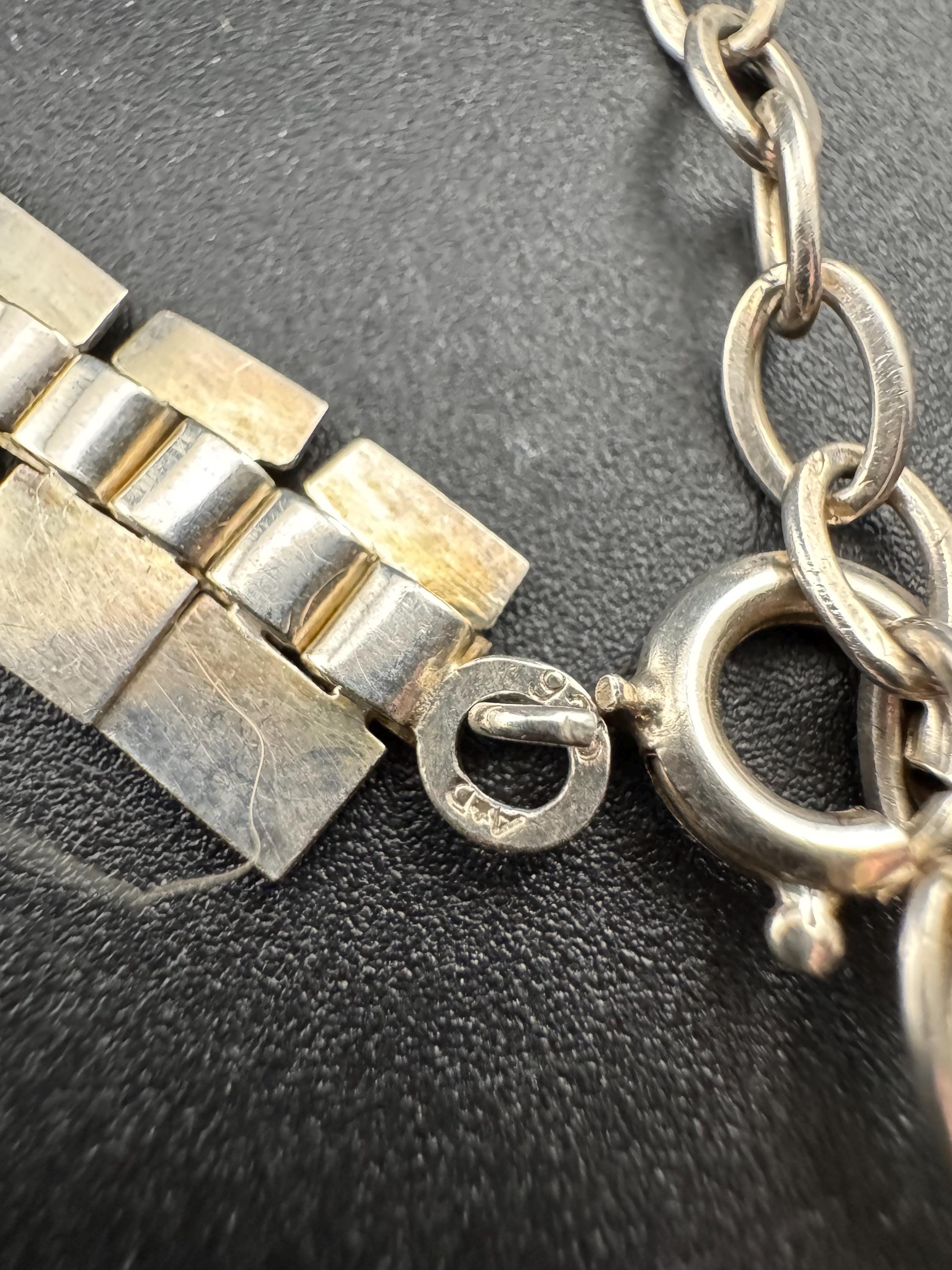 Signed A&D Vintage retro 925 sterling silver Egyptian cleopatra collar necklace 16-18” 33.5 grams
