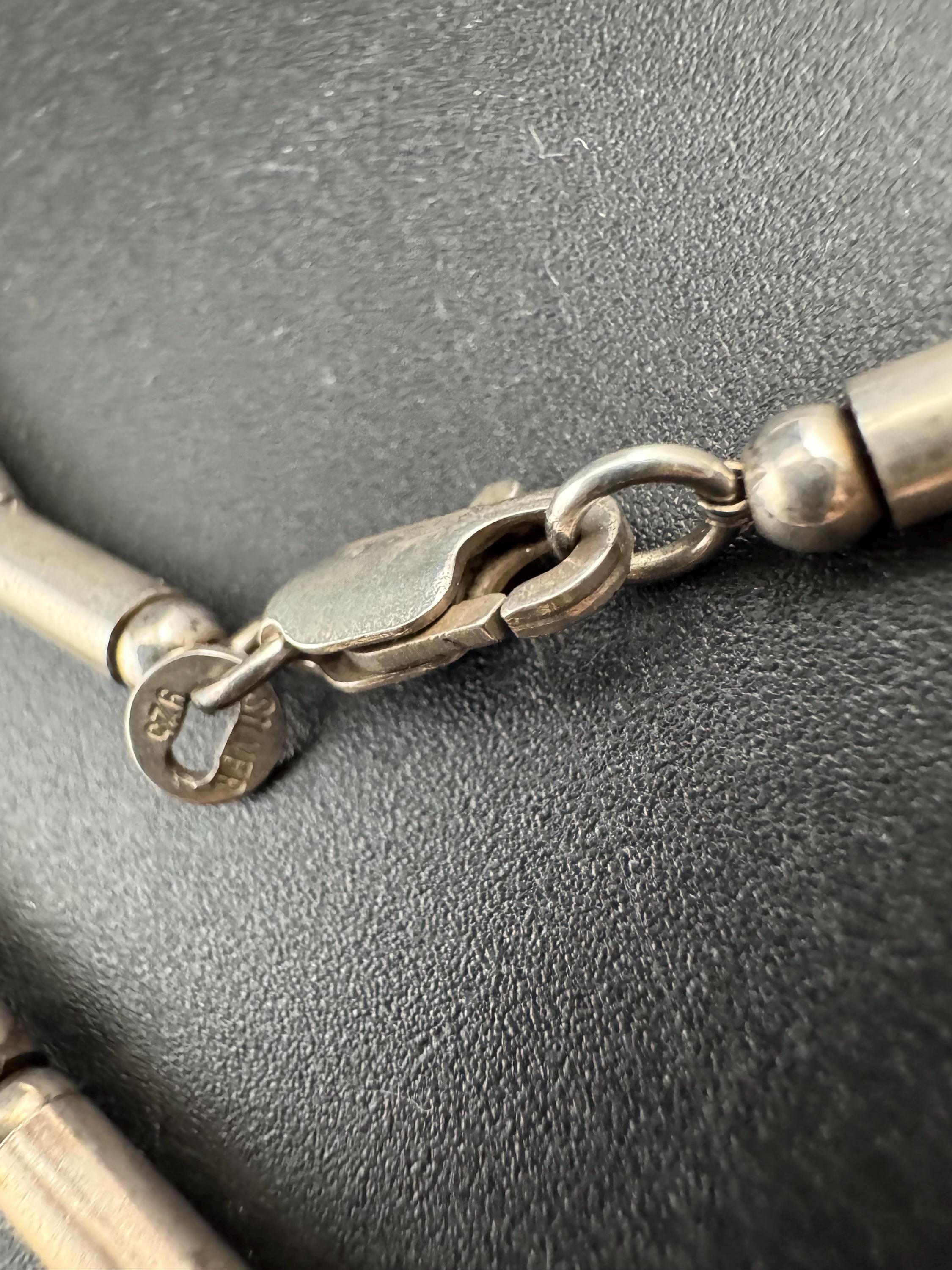 925 Sterling silver dolphin tube beaded chain necklace 19.6 gm 45cm, nautical jewellery