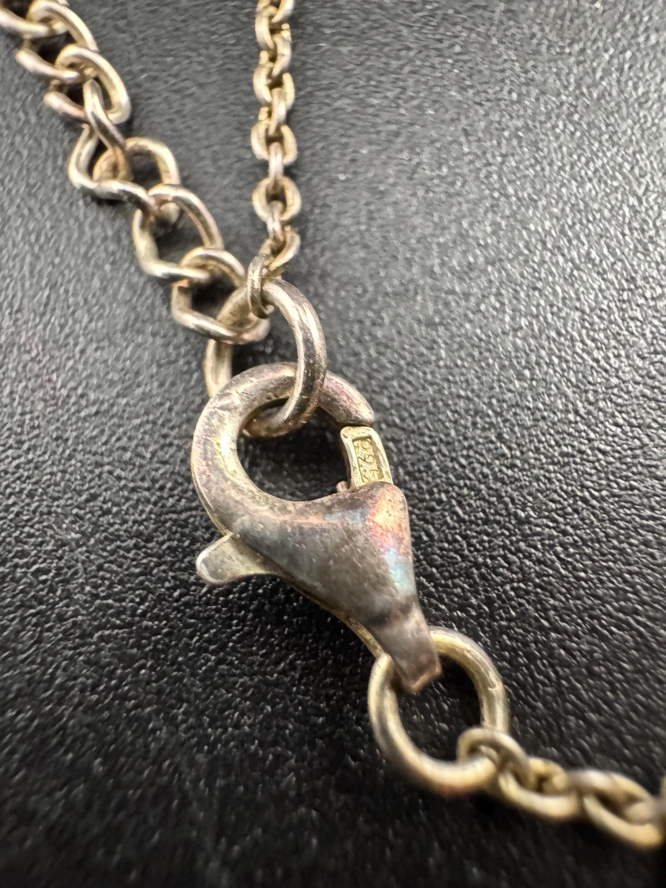 925 sterling silver clear diamanté teardrop water drop pendant chain necklace