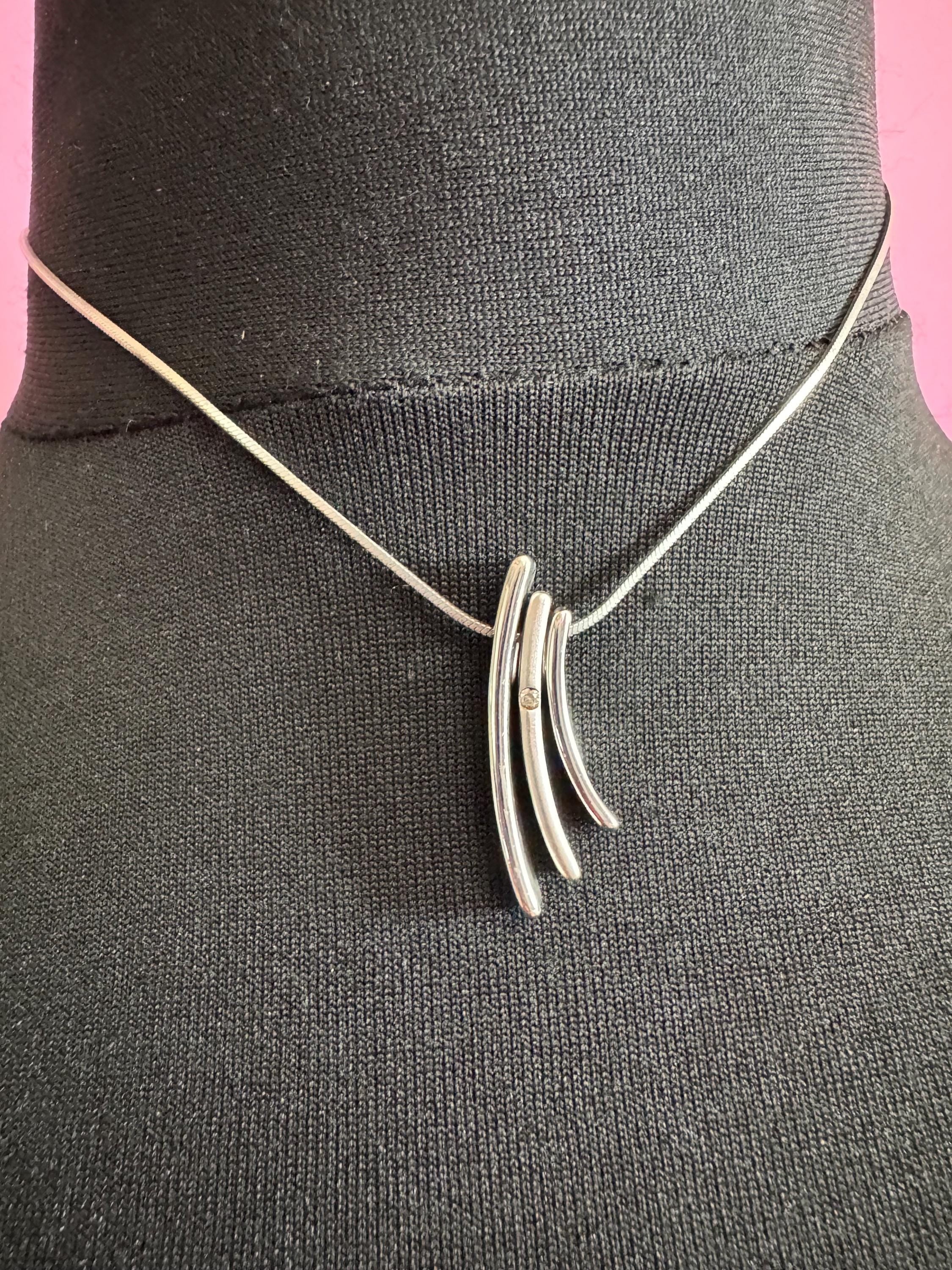 Vintage Jasper Conran Diamanté Necklace & Sterling Silver Earrings Set