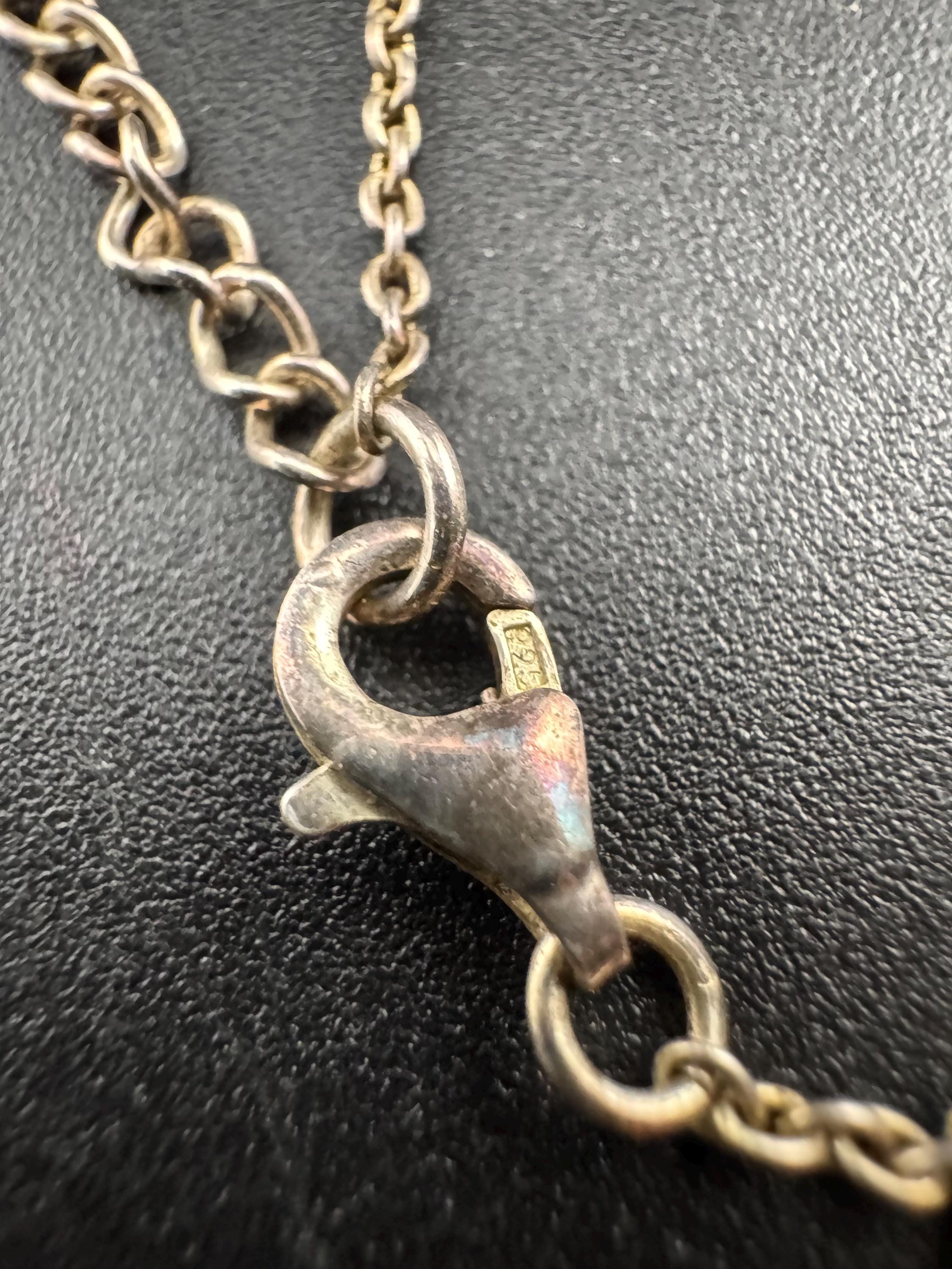 MAWI London Sterling Silver Chain Necklace: Darkened Cable Link, T-Bar