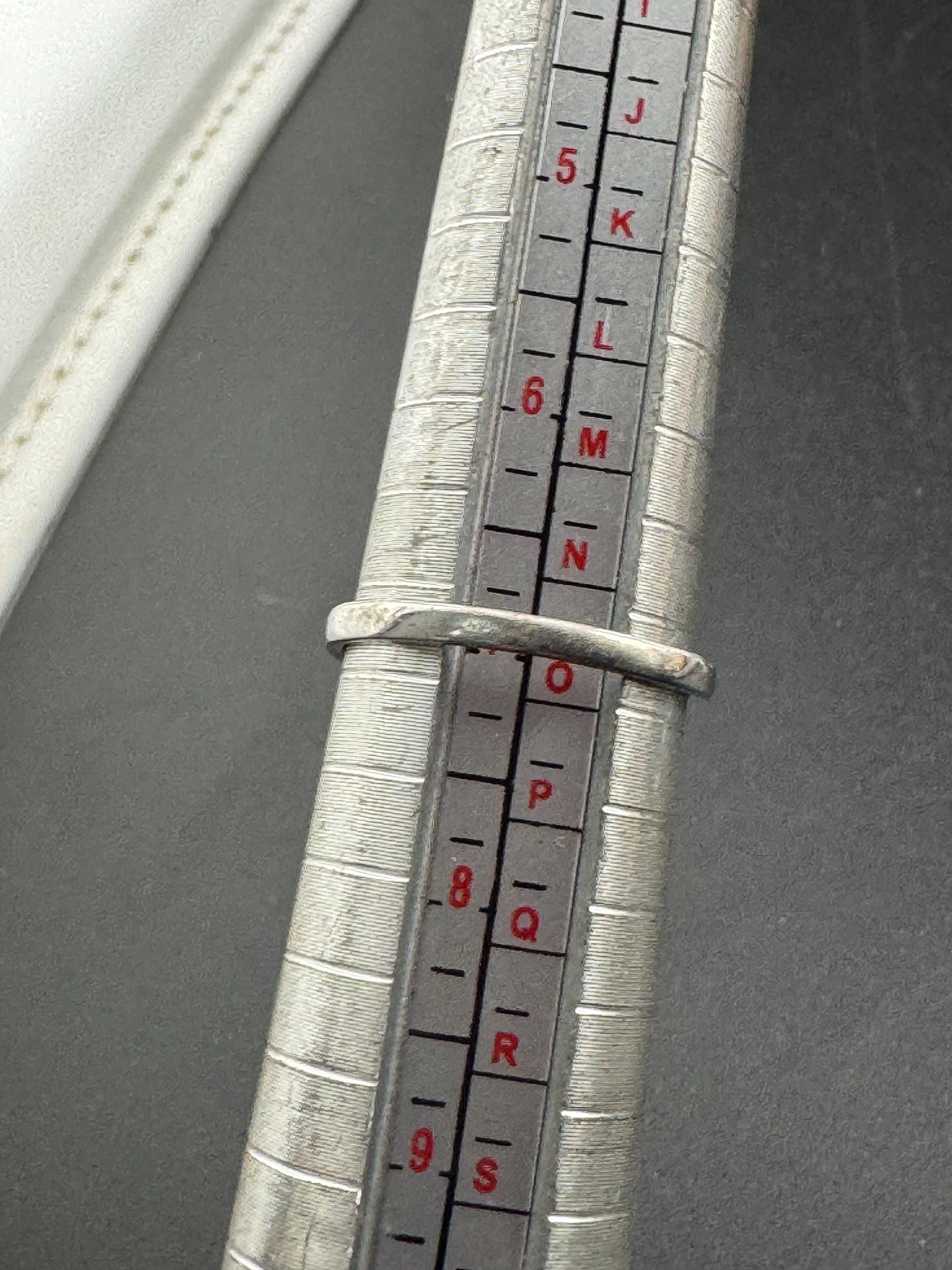 Retro Pink Gemstone Sterling Silver Dress Ring - UK Size N.5