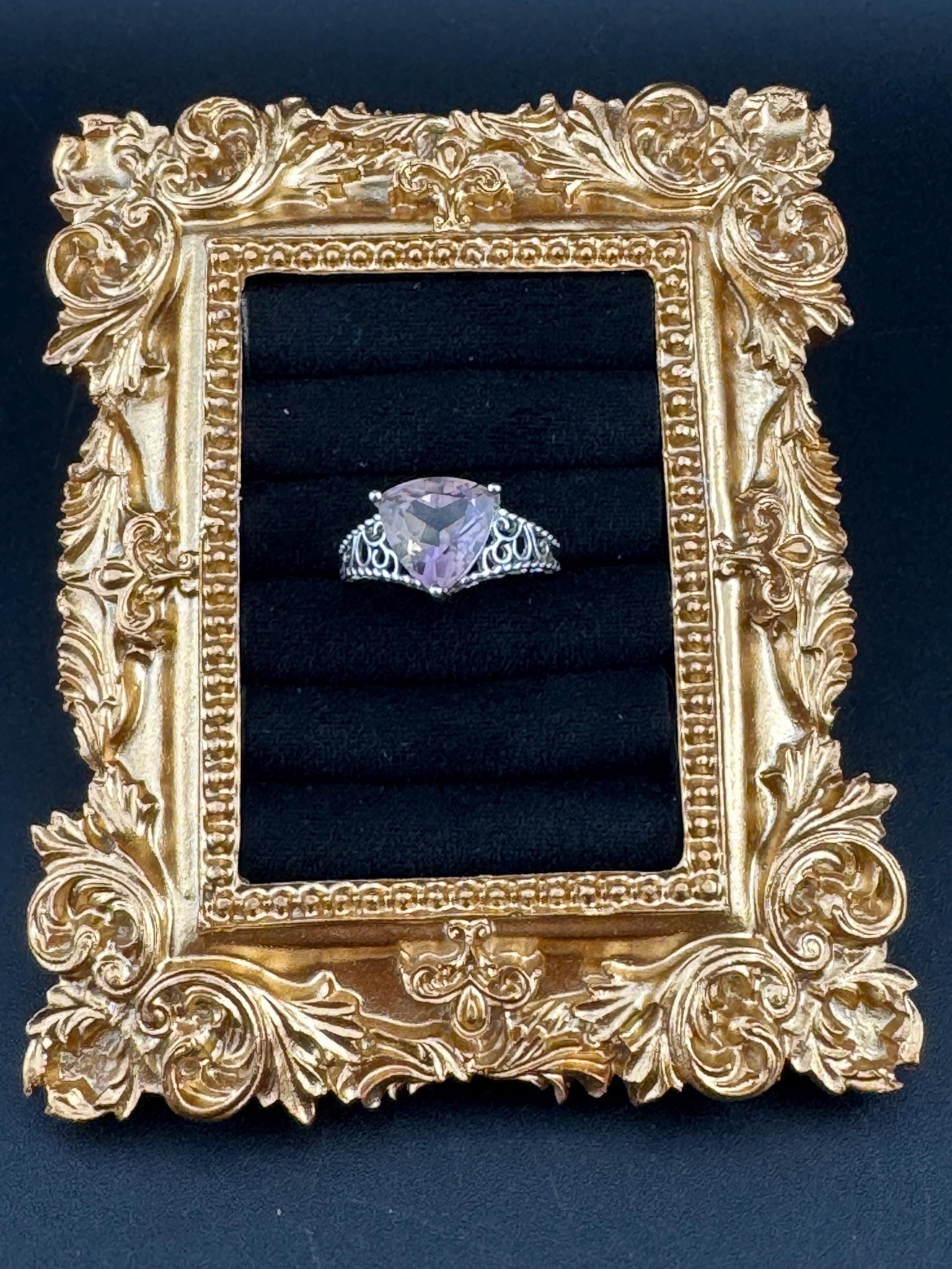 Retro Citrine & Pink Gemstone Ring: Sterling Silver 925, UK Size N.5