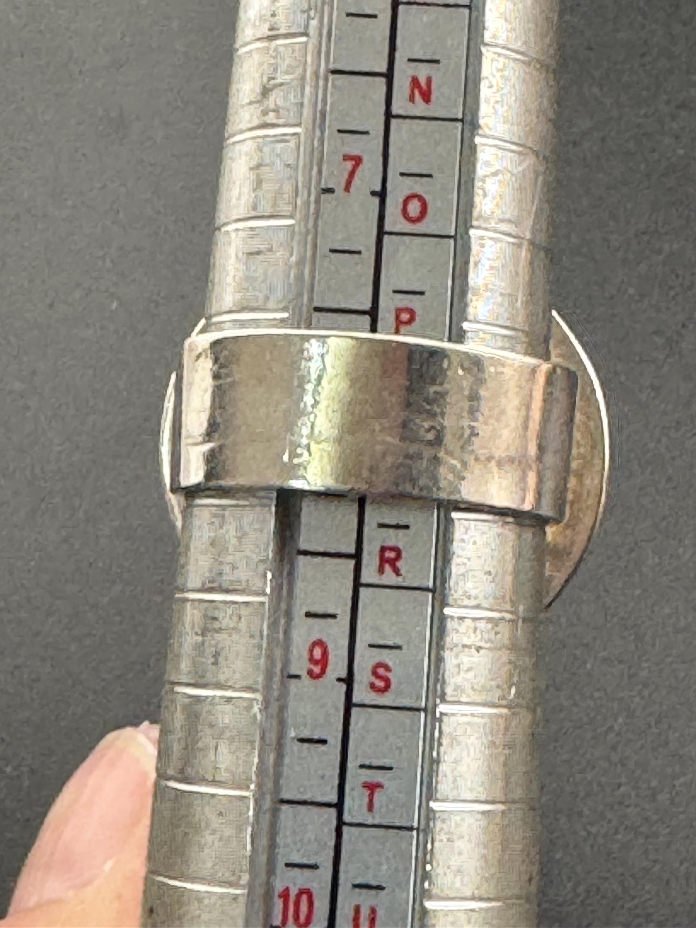 925 sterling silver Vintage brown agaye chunky oversizedring 12.9 grams size Q