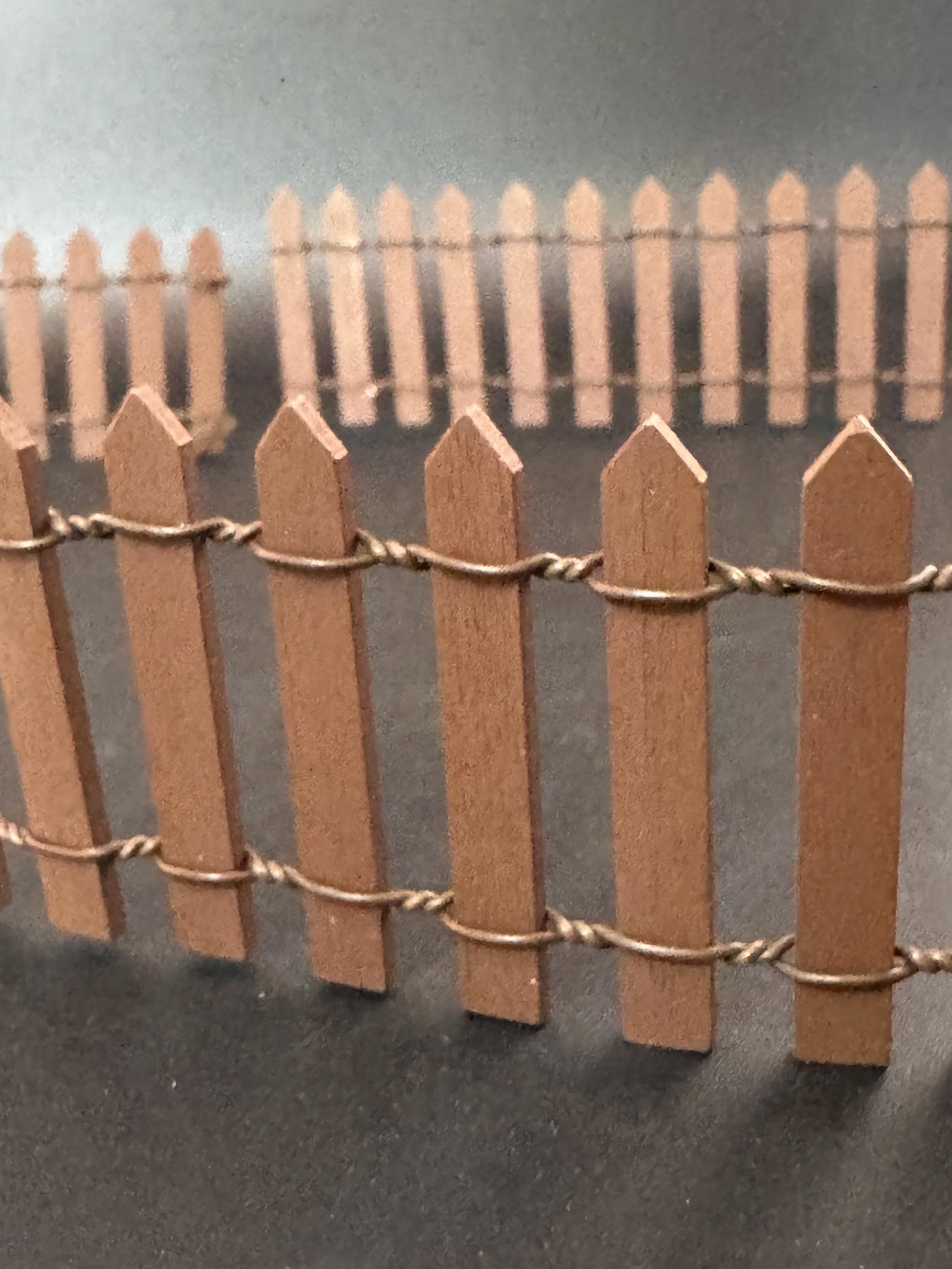 Miniature Wooden Picket Fence: Craft, Cake Topper, Dollhouse Scenery