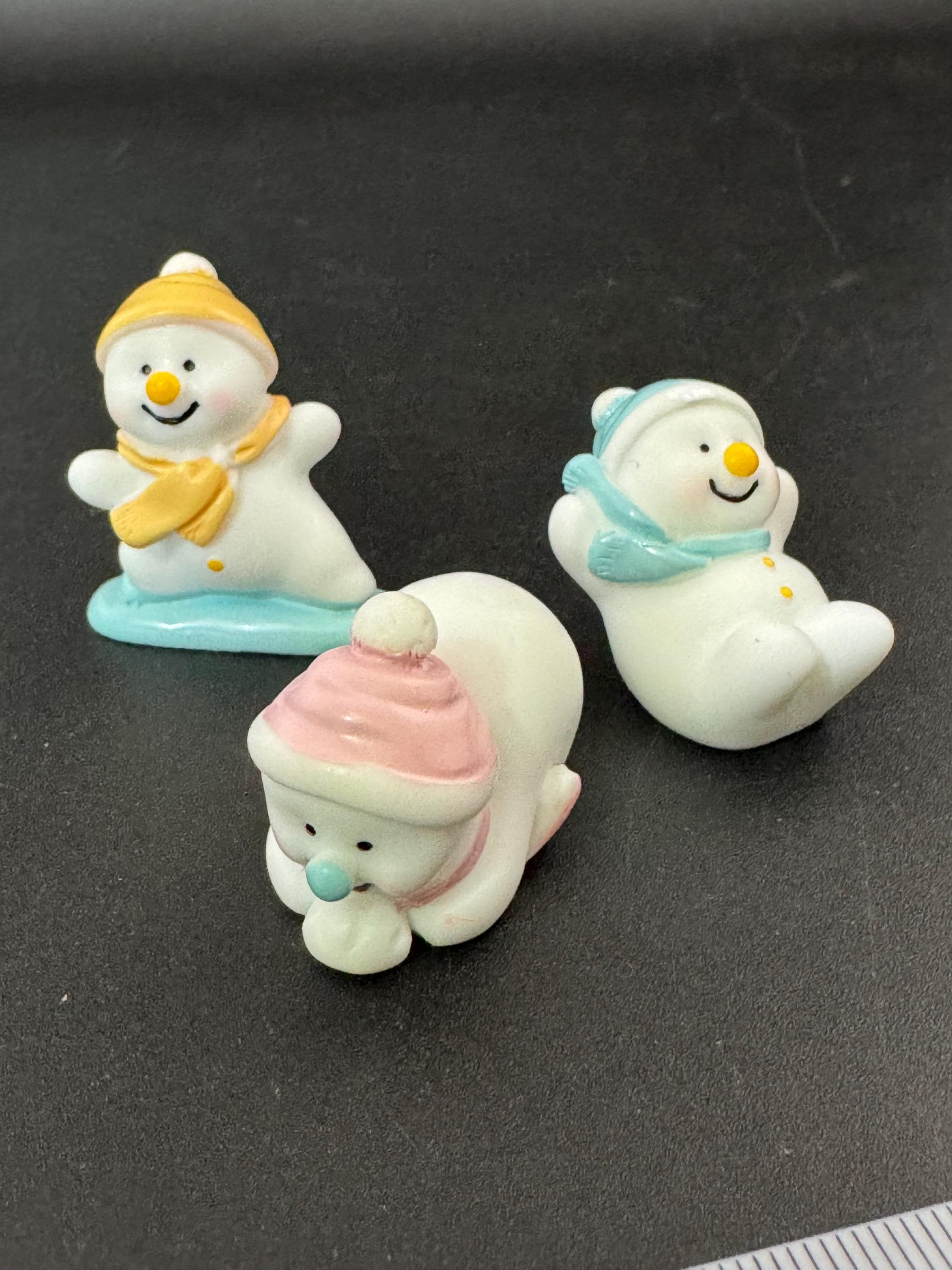 Snowman Cake Toppers: Set of 3, Reusable Christmas Decoration