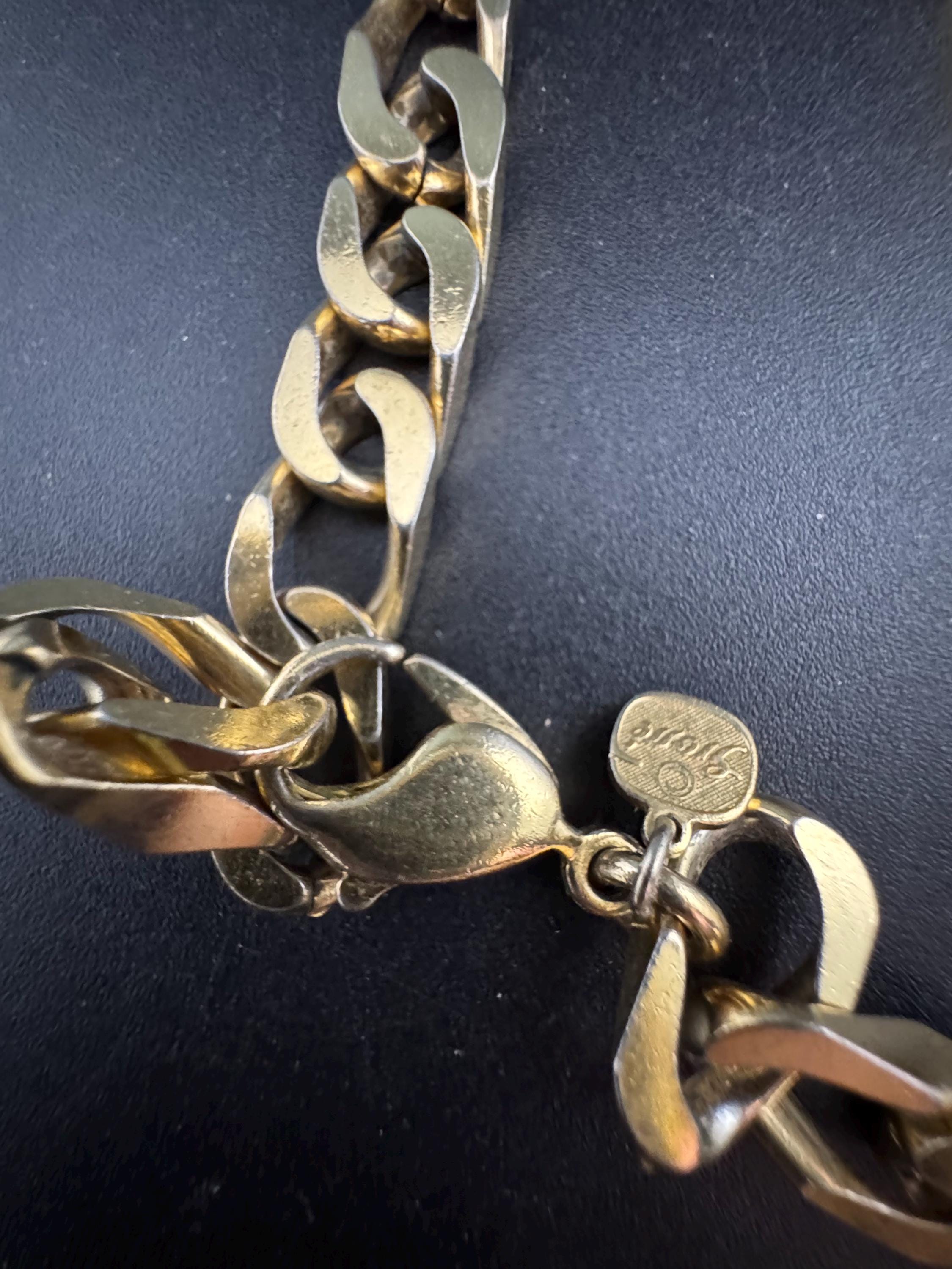 Vintage GROSSE Germany Gold Tone Curb Chain Necklace: Christian Dior Designer