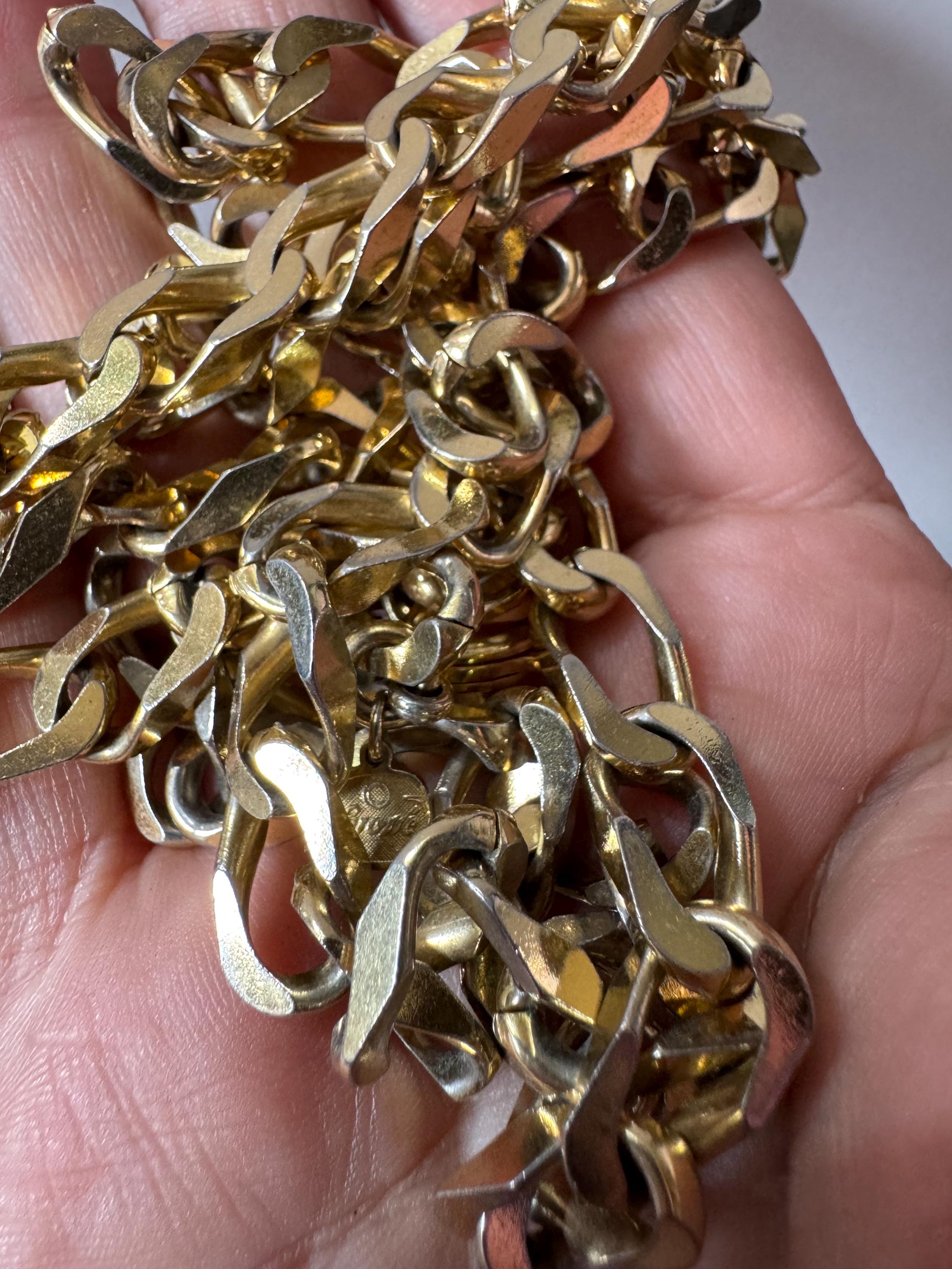 Vintage GROSSE Germany Gold Tone Curb Chain Necklace: Christian Dior Designer