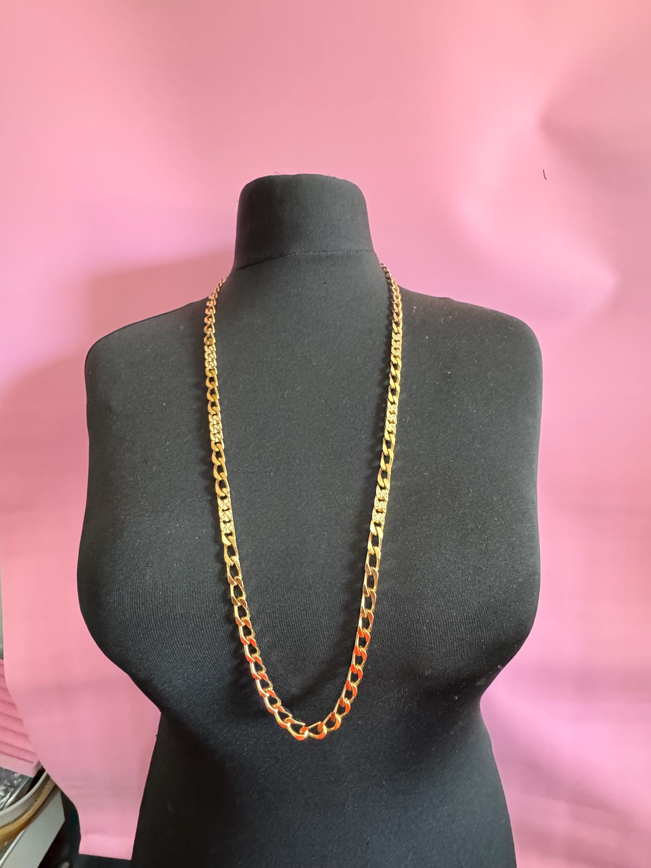 Vintage GROSSE Germany Rhinestone Chain Link Necklace: Christian Dior Designer, signed