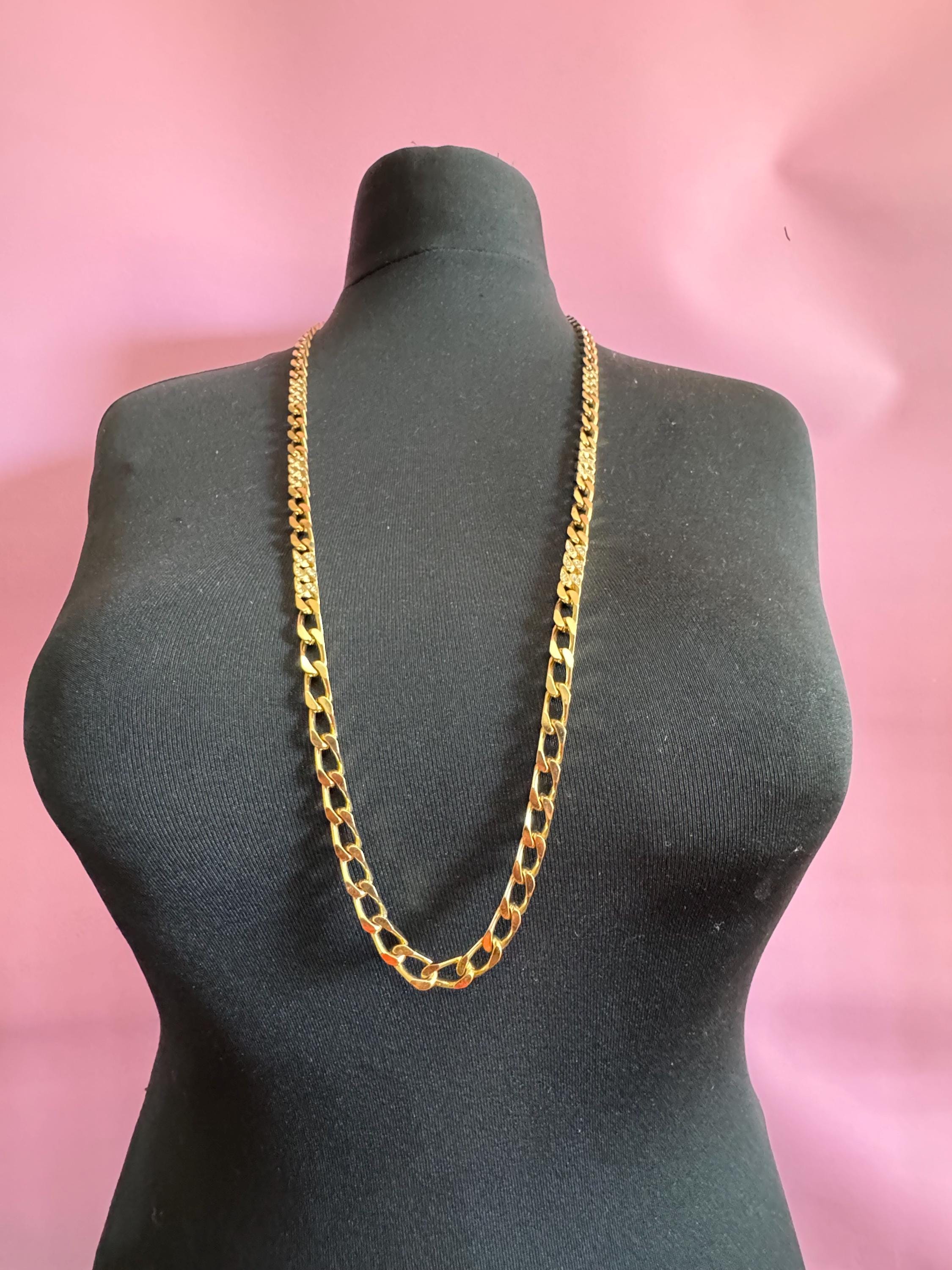Vintage GROSSE Germany Rhinestone Chain Link Necklace: Christian Dior Designer, signed