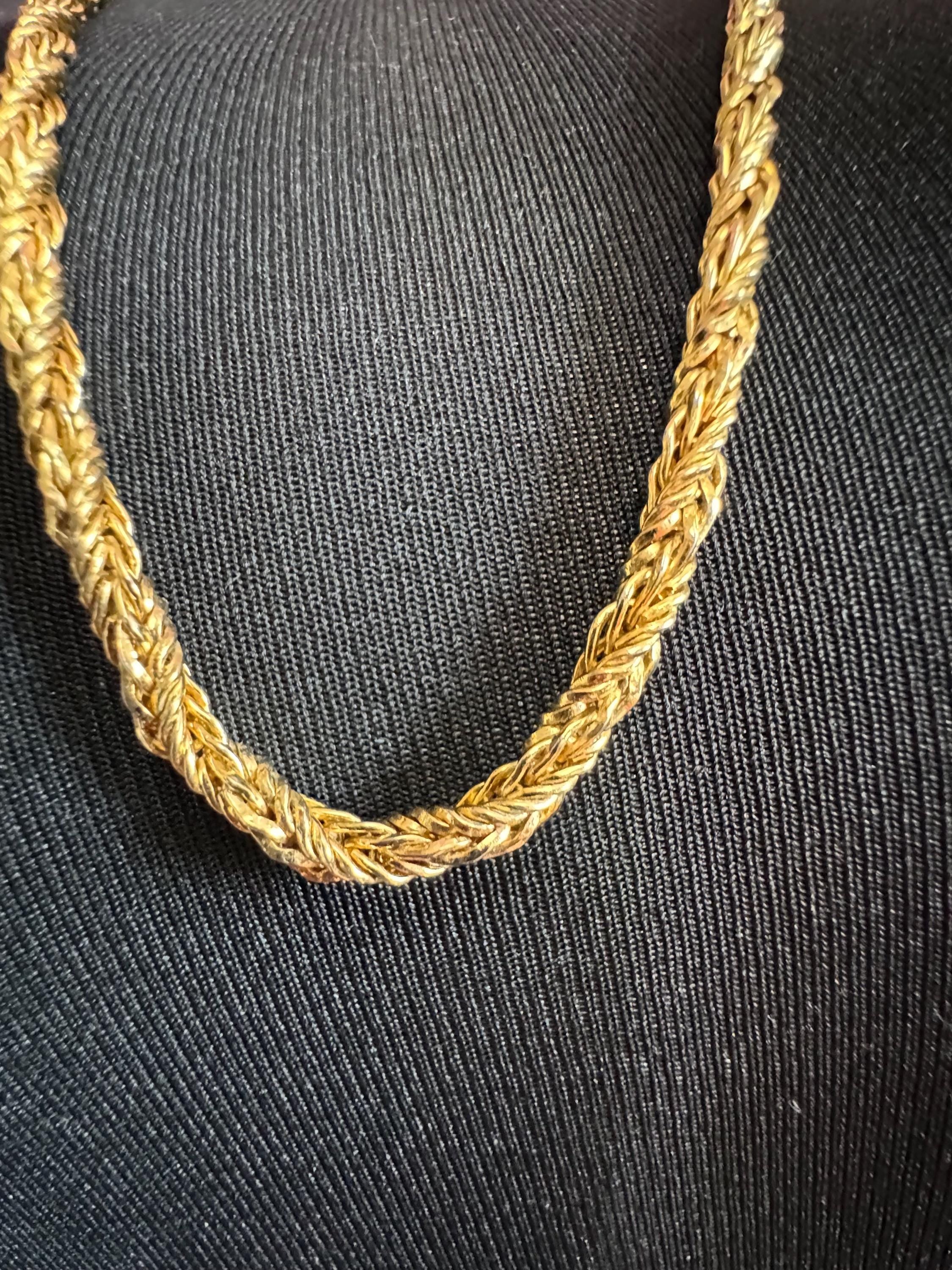 signed GROSSE 1973 Designer vintage 82cm long gold plated rope chain link long necklace