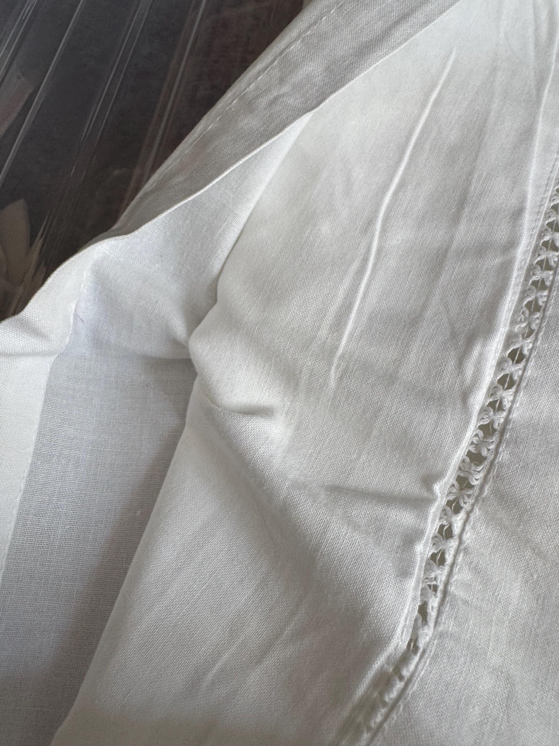 Chateau Chic Embroidered Pillowcase: White Openwork, 30x20”