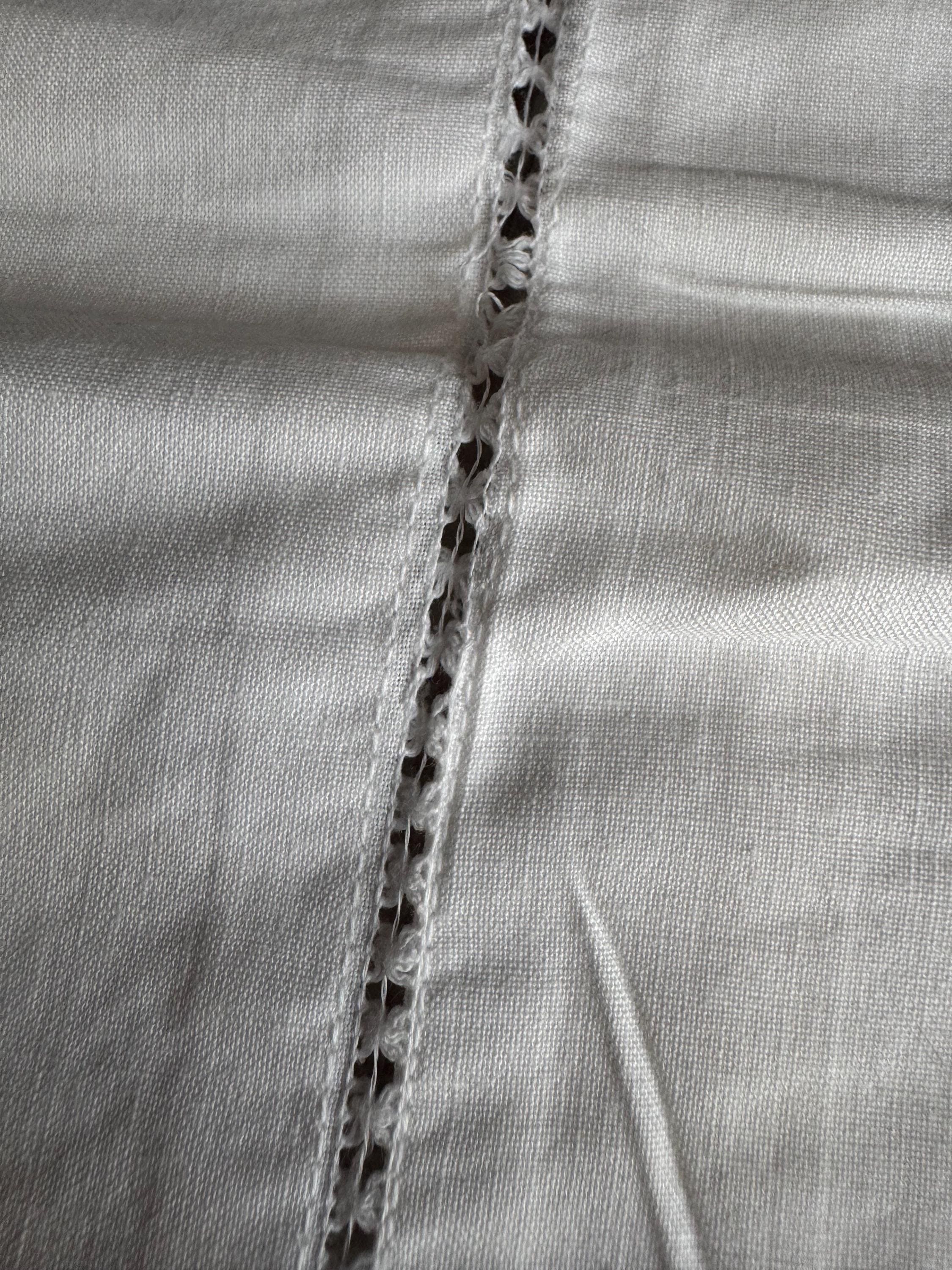 Chateau Chic Embroidered Pillowcase: White Openwork, 30x20”