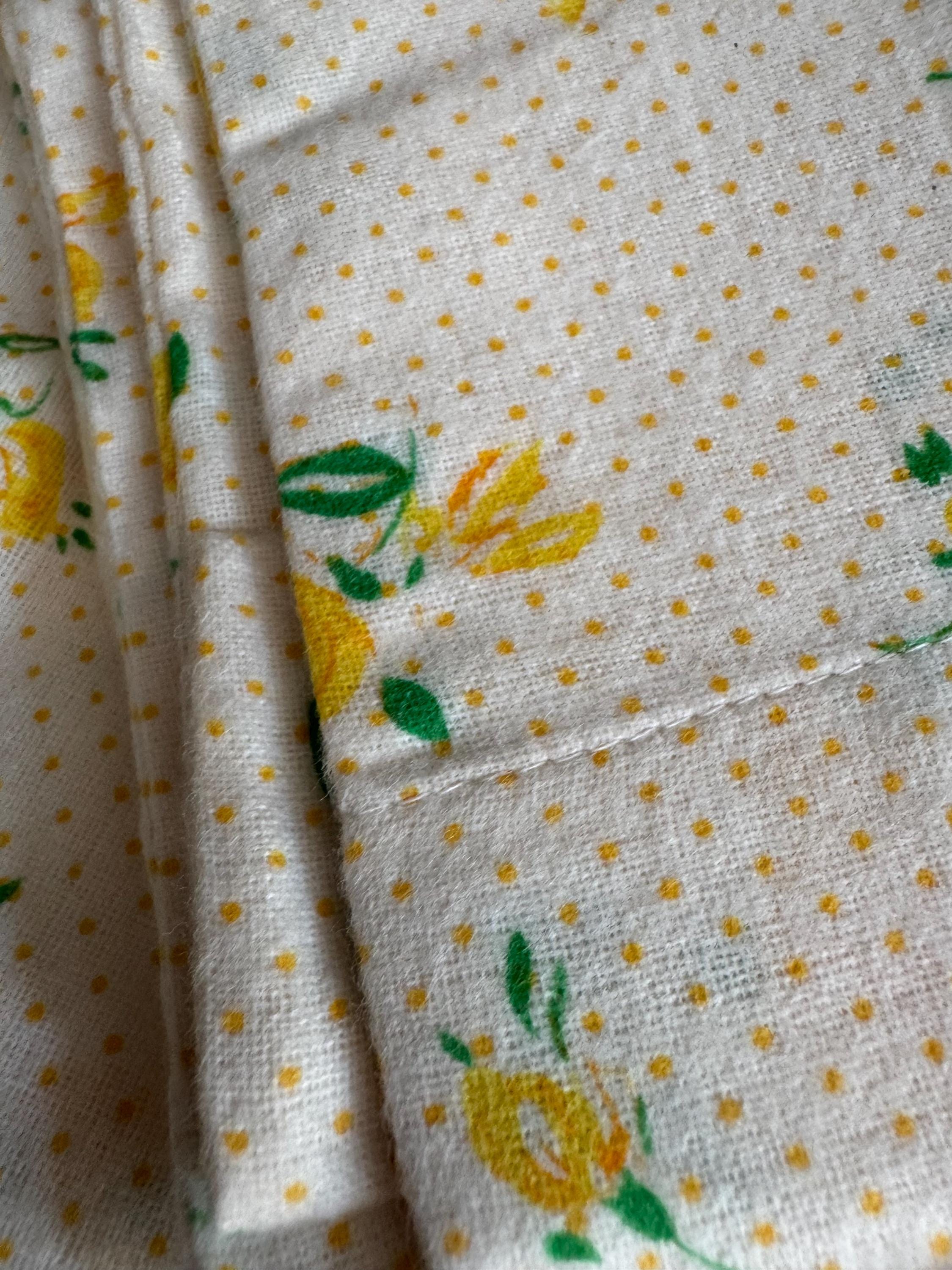 Pair 2 pillowcases flannelette brushed cotton cream and yellow flowers joyset Autumn winter cottage vintage bedding pillow cases 17 x 28