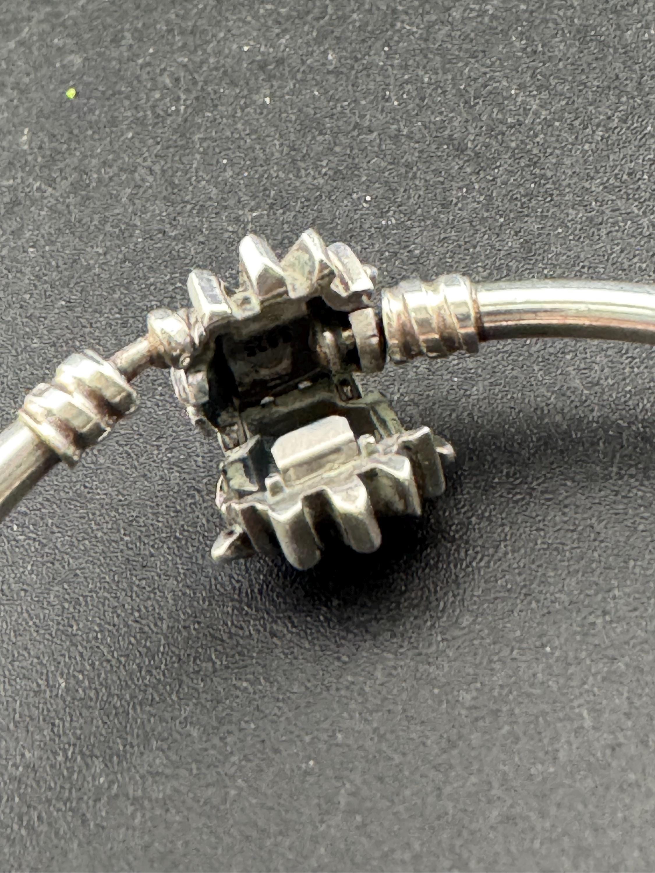 Genuine PANDORA 597763CZ13 Firework CZ sterling silver opening bangle