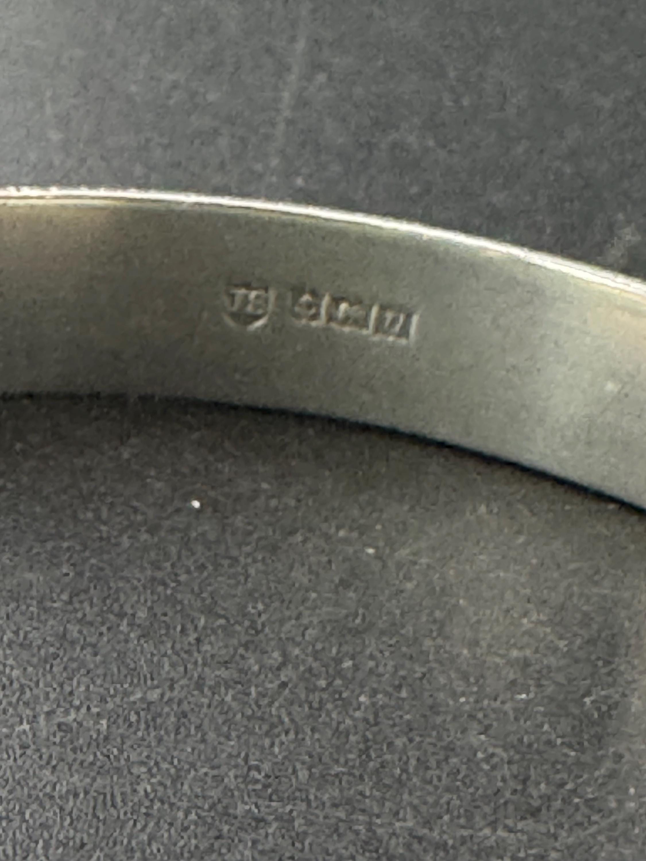 Wide wrist 1969 Sterling silver 12mm wide modernist bark bangle Birmingham hallmarks 13.6 grams
