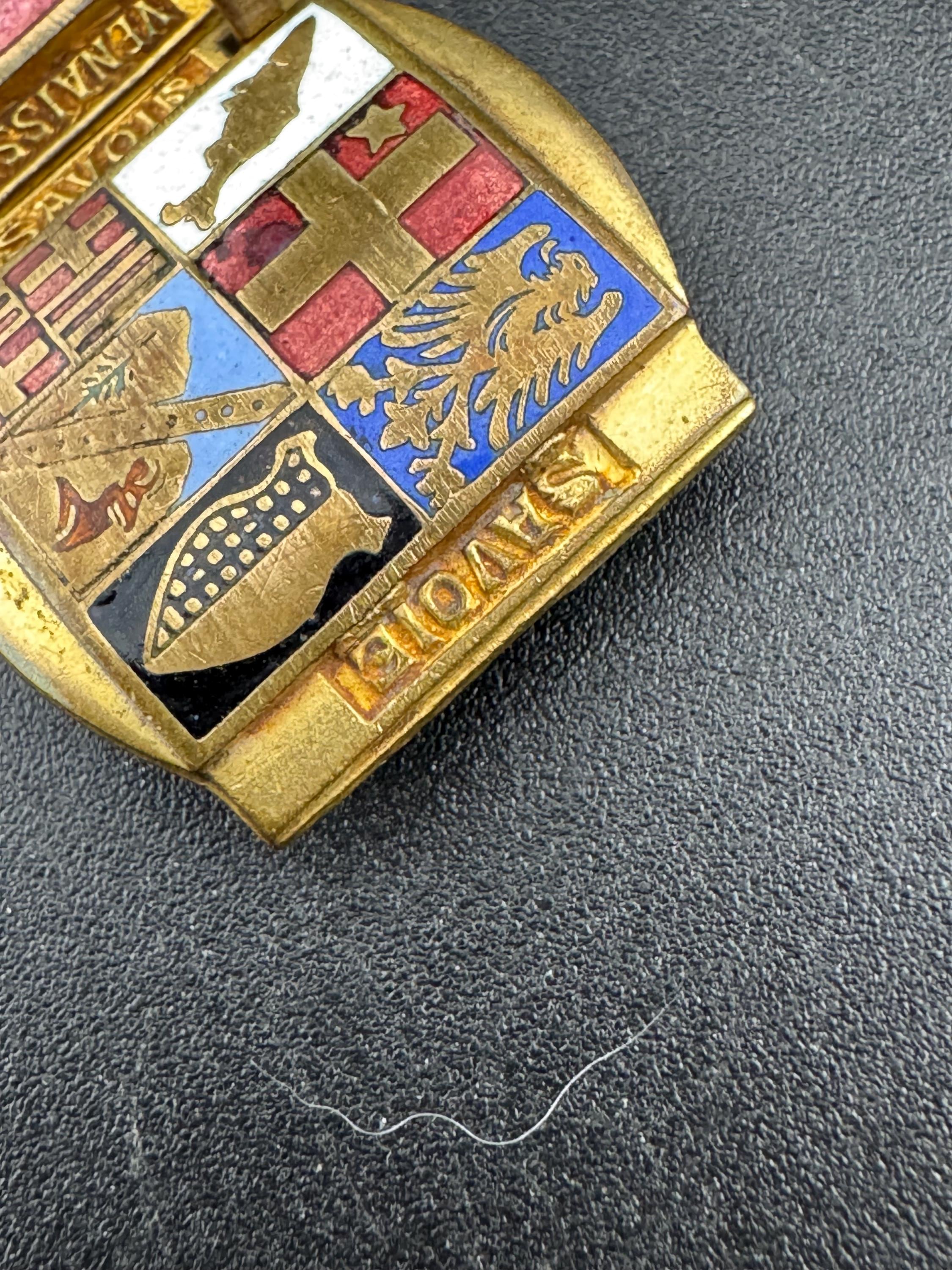 French Vintage Brass Panel Bracelet: Provence Souvenir, Red Blue Green Enamel