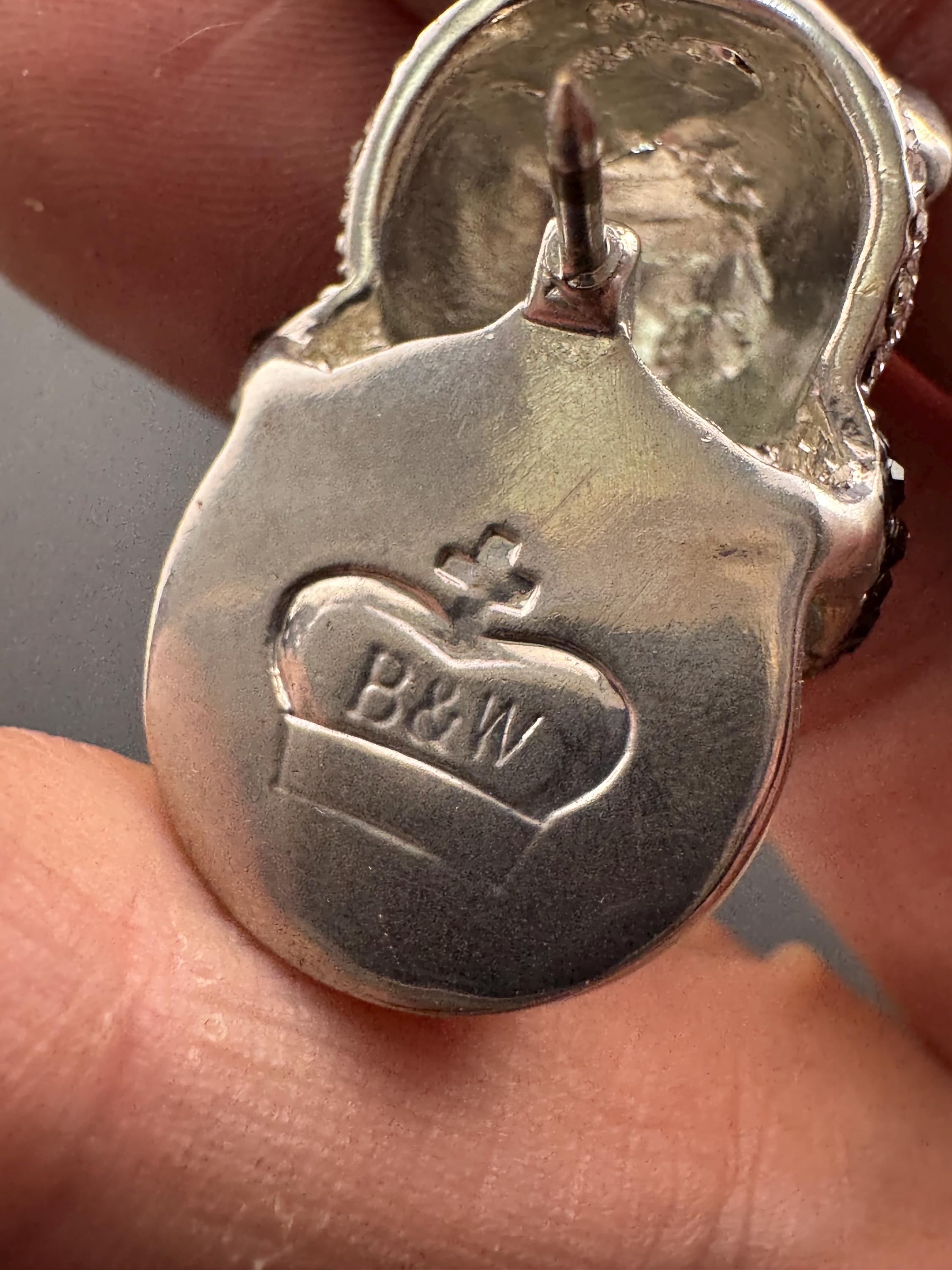 signed butler & Wilson novelty faux pearl diamanté rhinestone panda bear brooch lapel pin, boxed