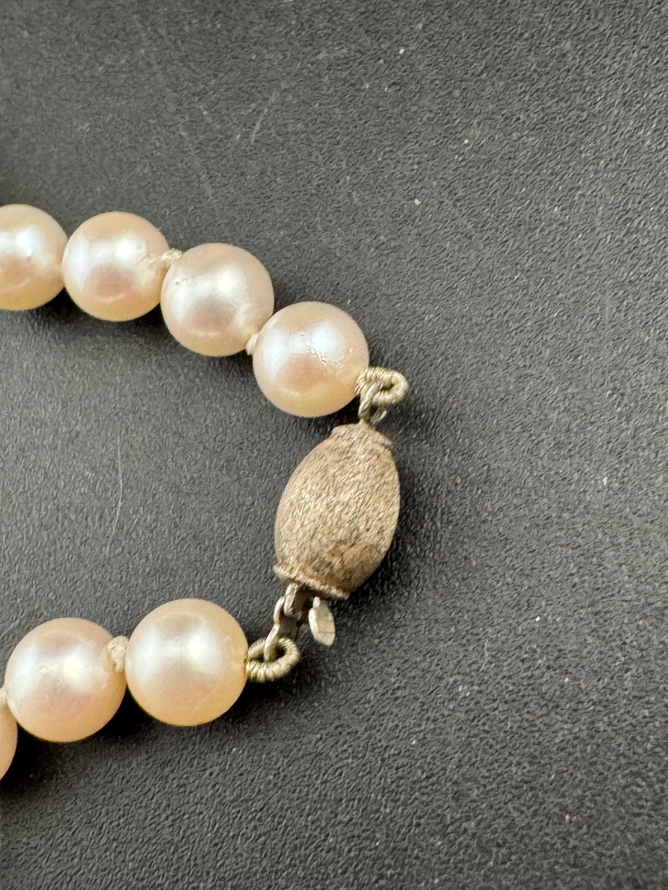 Vintage 925 sterling silver clasp antique genuine cream freshwater pearl beaded bracelet 21cm