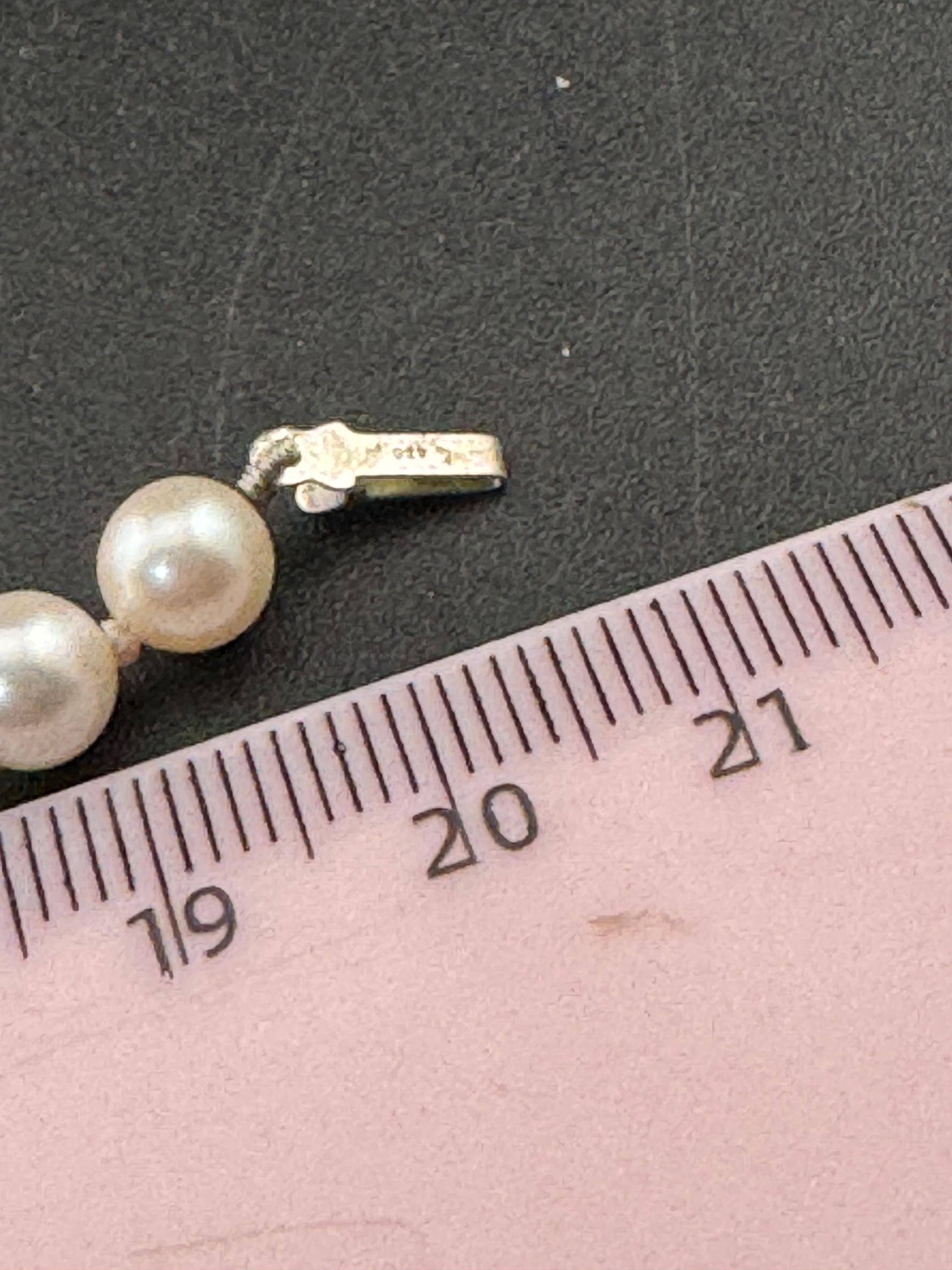 Vintage 925 sterling silver clasp antique genuine cream freshwater pearl beaded bracelet 21cm