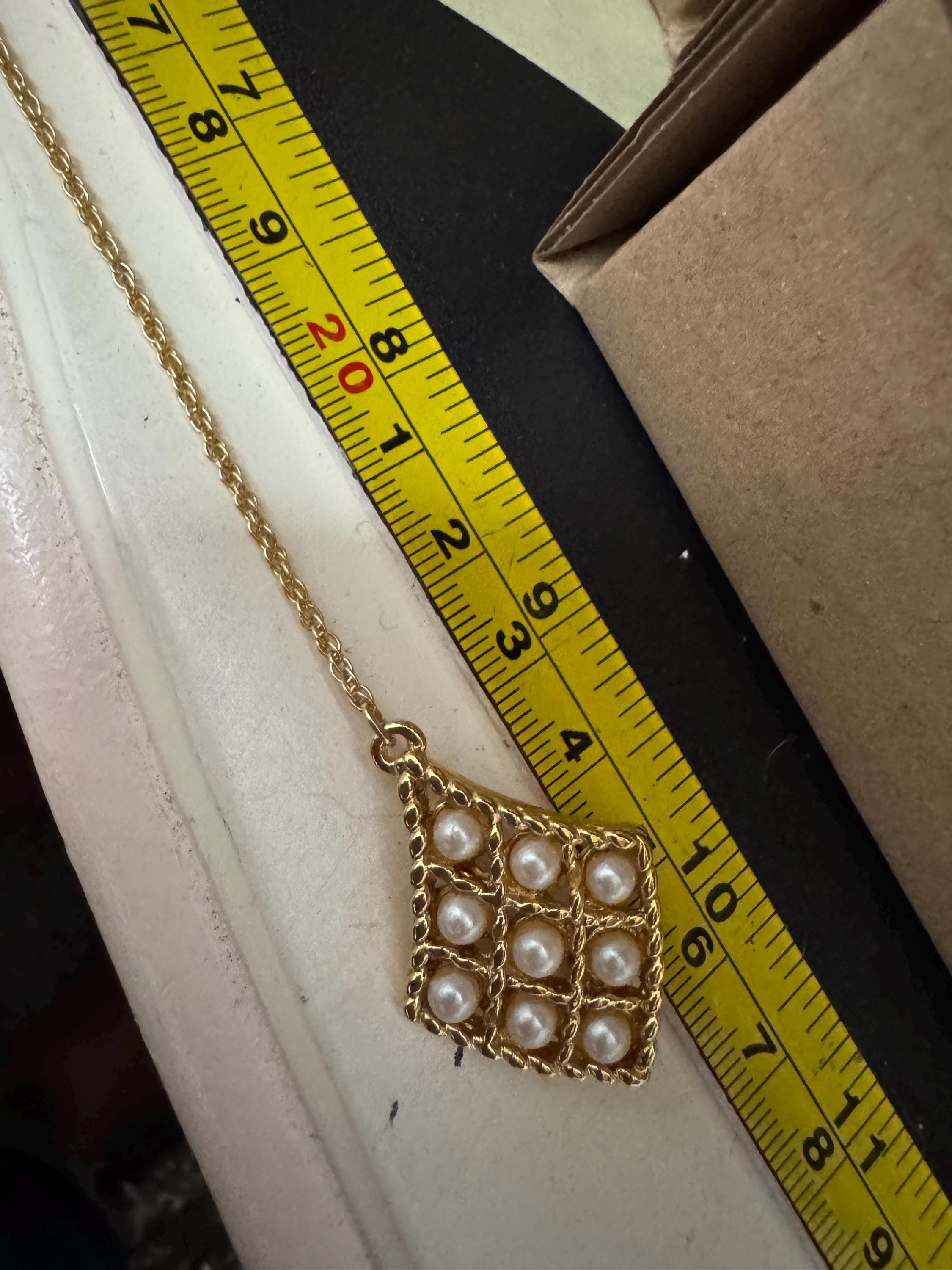 Vintage Gold tone faux seed pearl double brooch 26cm