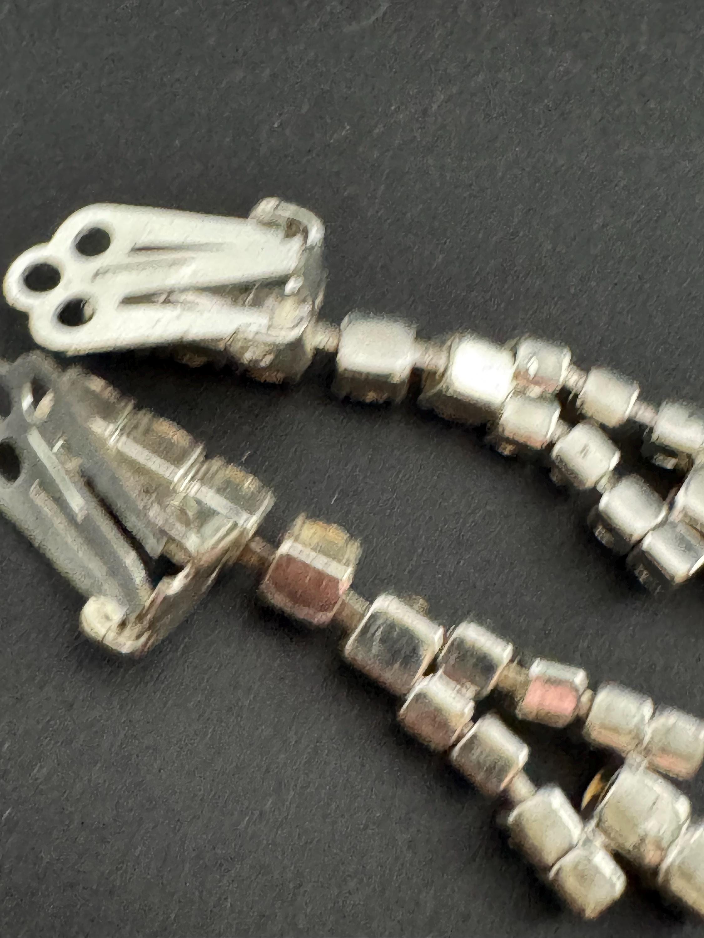 Vintage Clear Diamanté long 5cm Drop Paste rhinestone Clip On Earrings