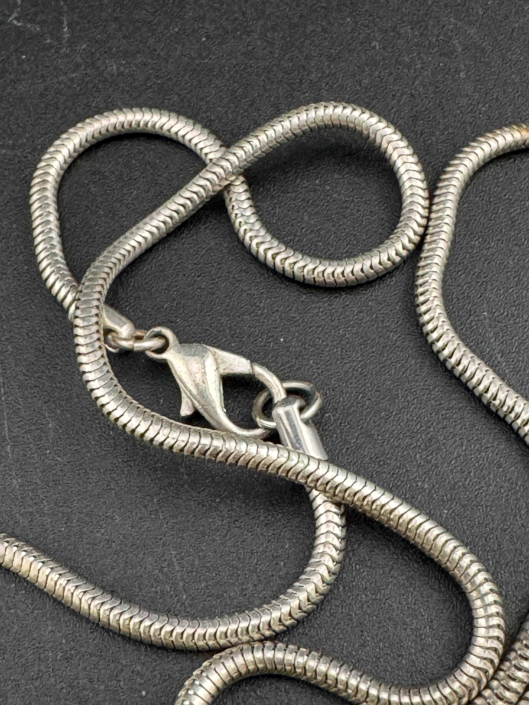 Signed Sidney Carron Paris Pendant Necklace: Silver Tone & Gold Ball
