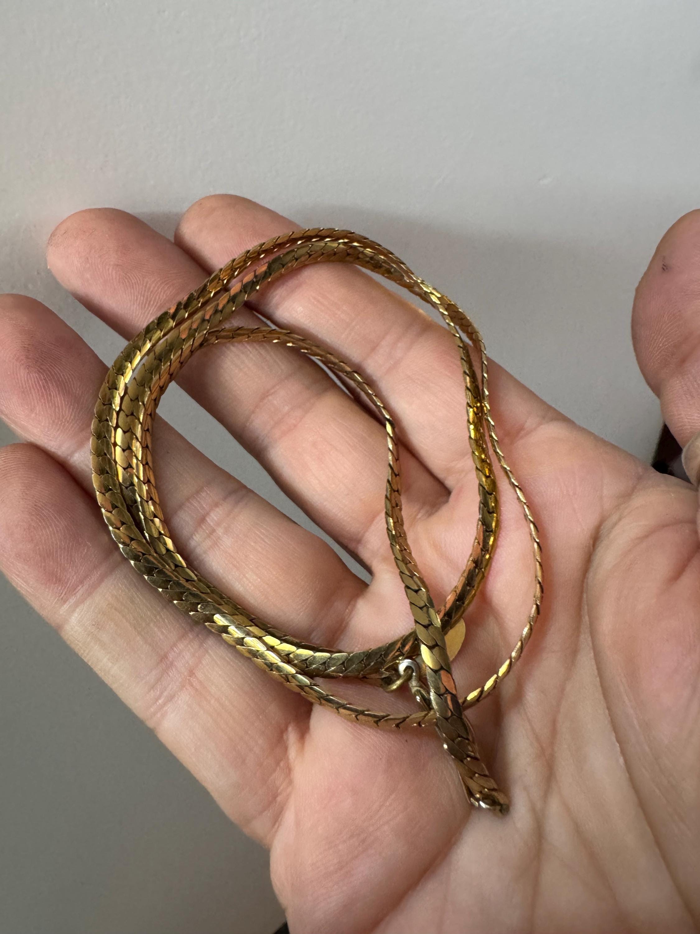 Vintage Dicini Gold Plated Chain Necklace: 1970s Layering Style