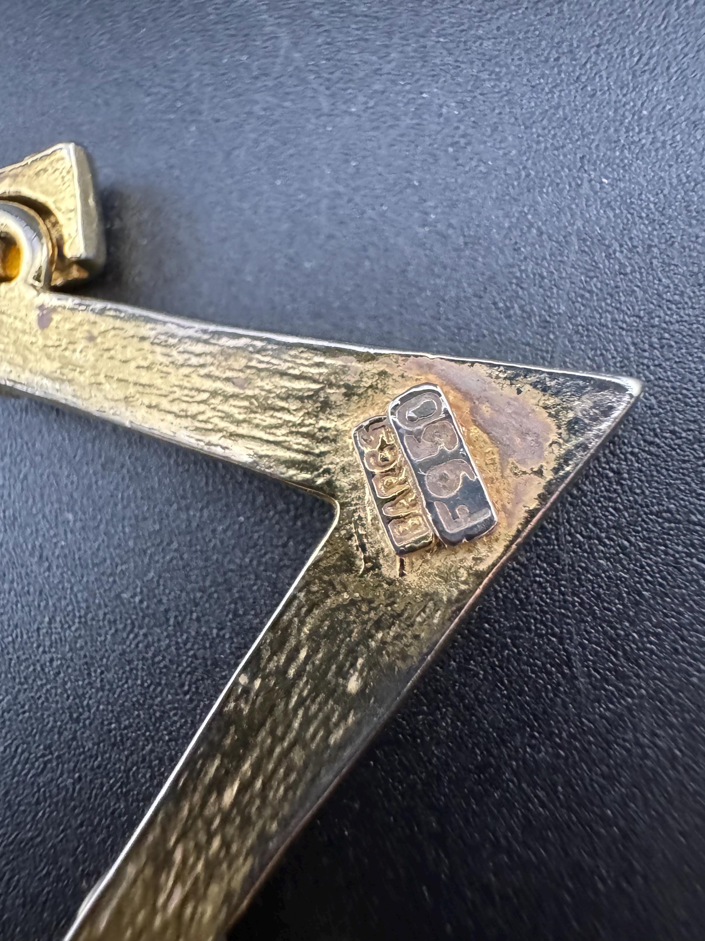 Signed Barcs Australian vintage 1980s geometric gold plated geometric choker necklace
