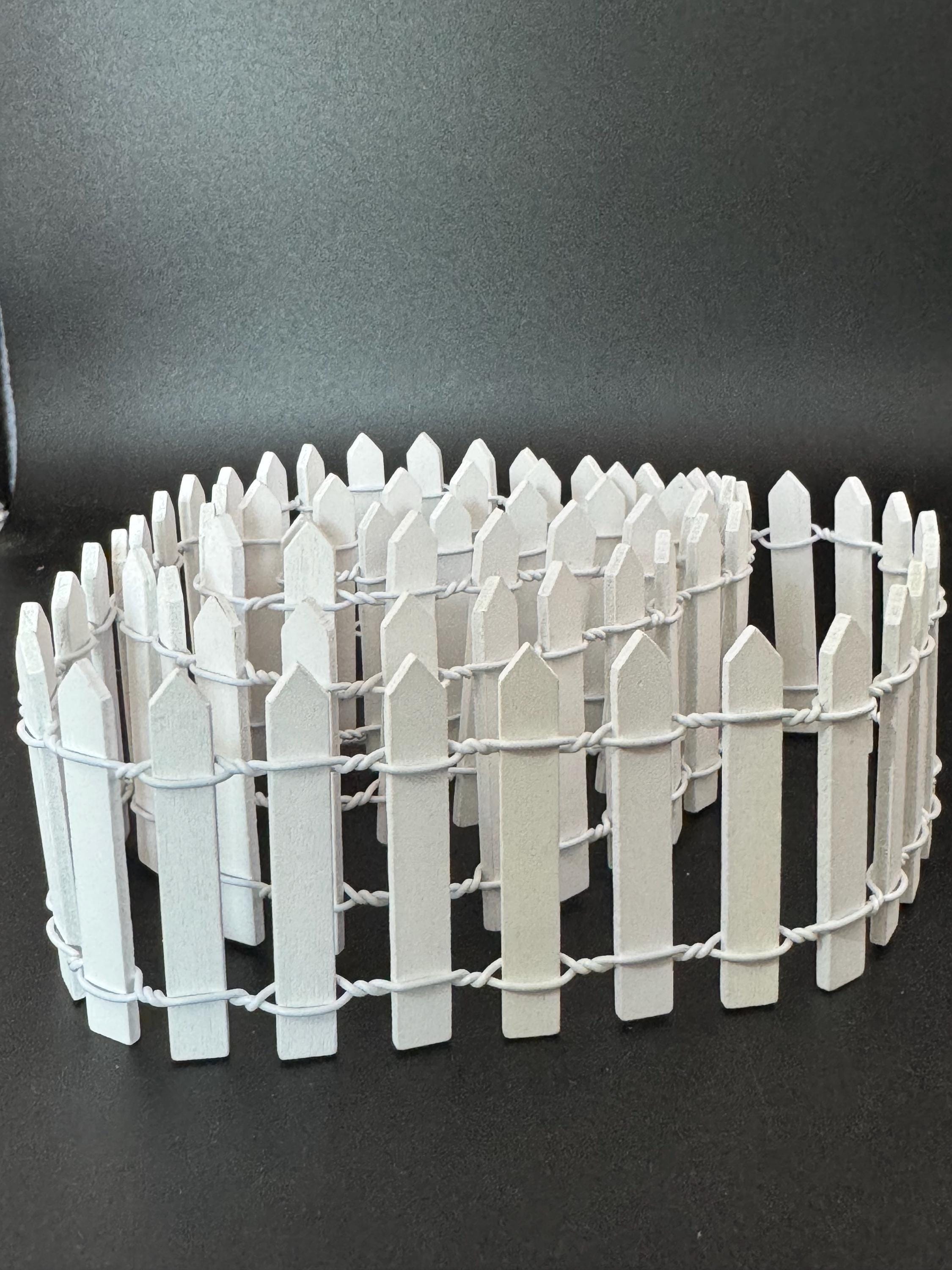 Miniature Wooden Picket Fence: Craft, Cake Topper, Dollhouse Scenery