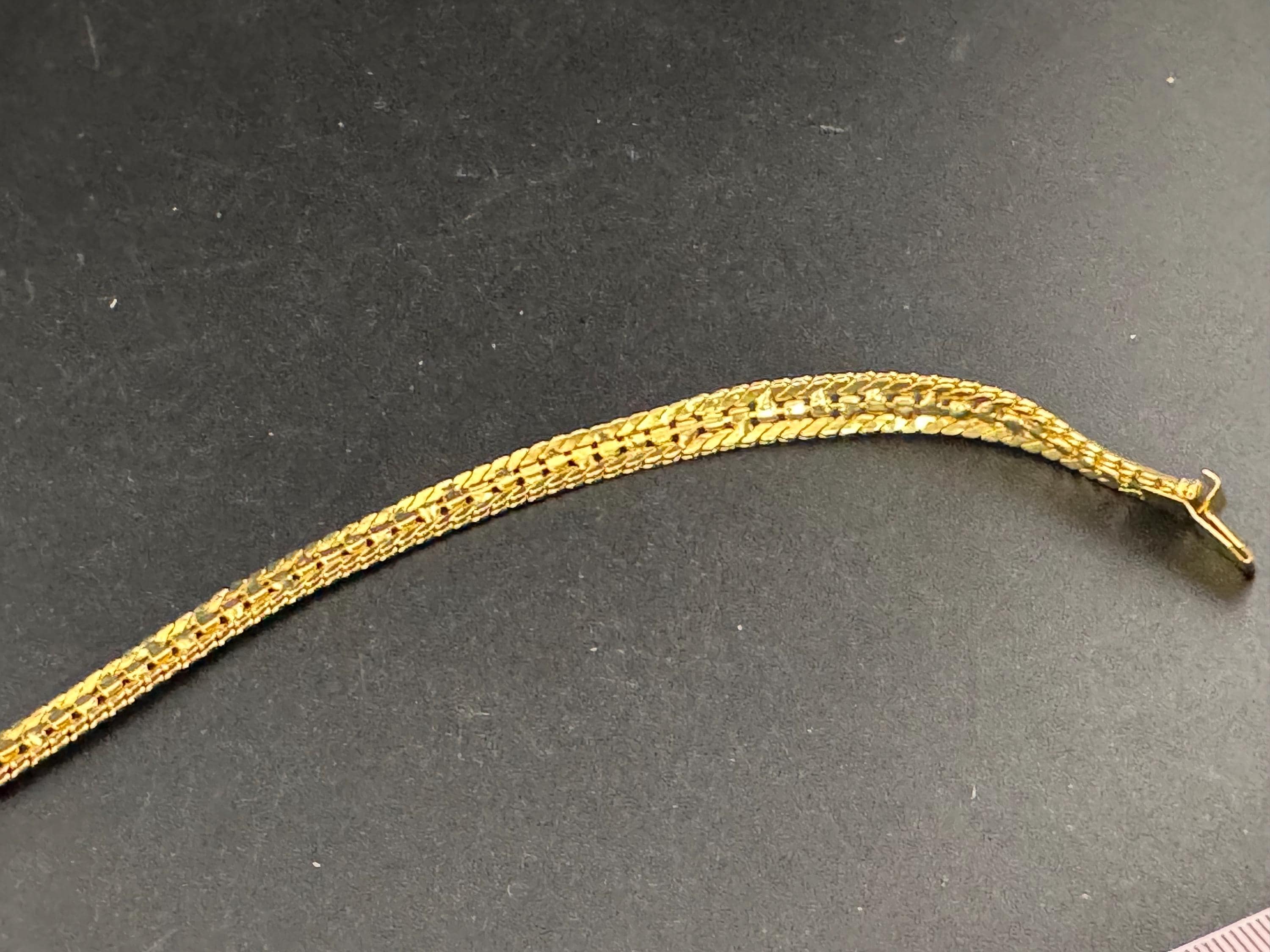 Vintage 1960s Gold Tone Diamanté Bracelet: Rope Edge, Clear Glass Stones
