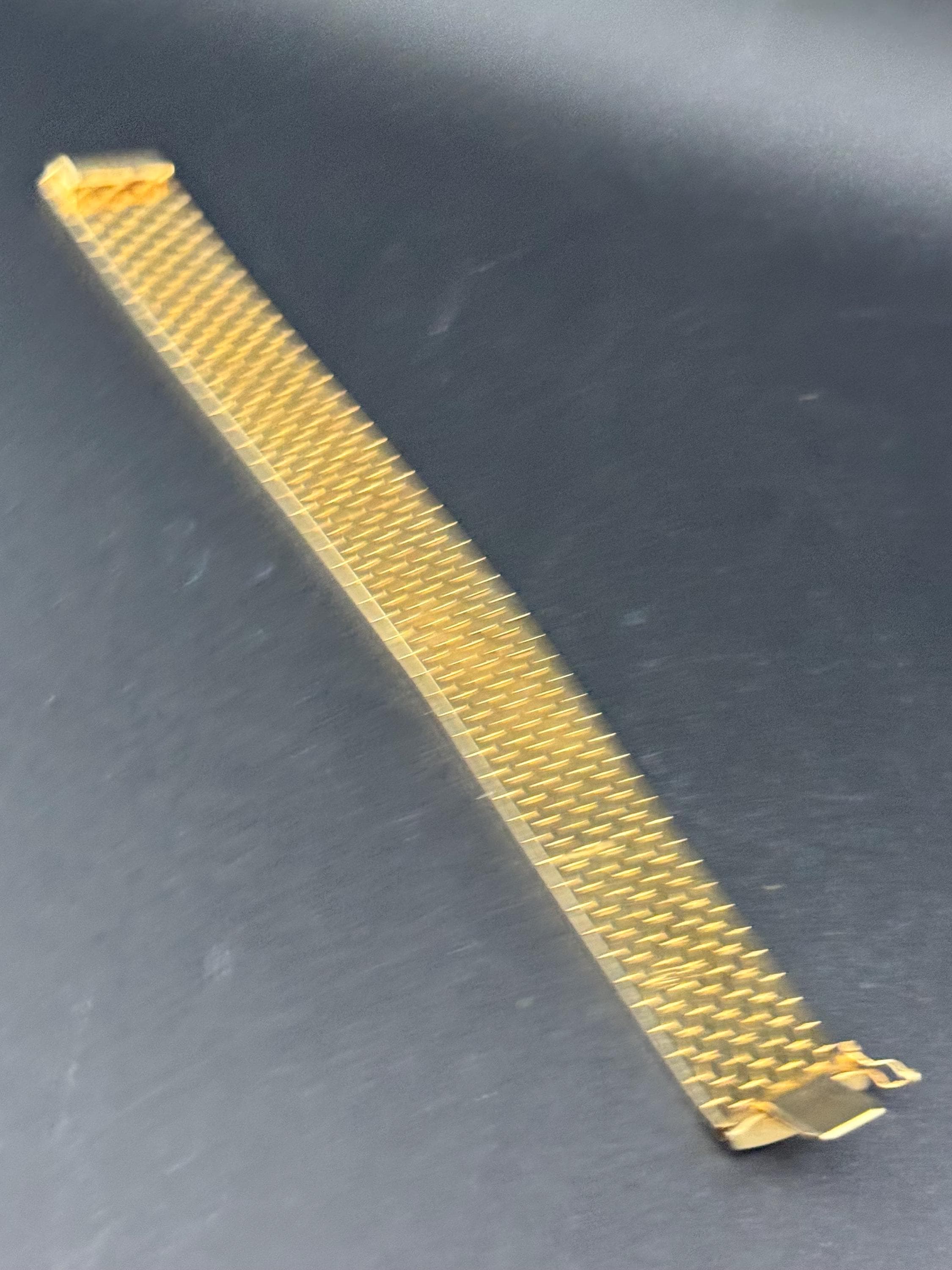 1970s Brutalist Gold Plated Cuff Bracelet: Signed CAL Woven Wrap