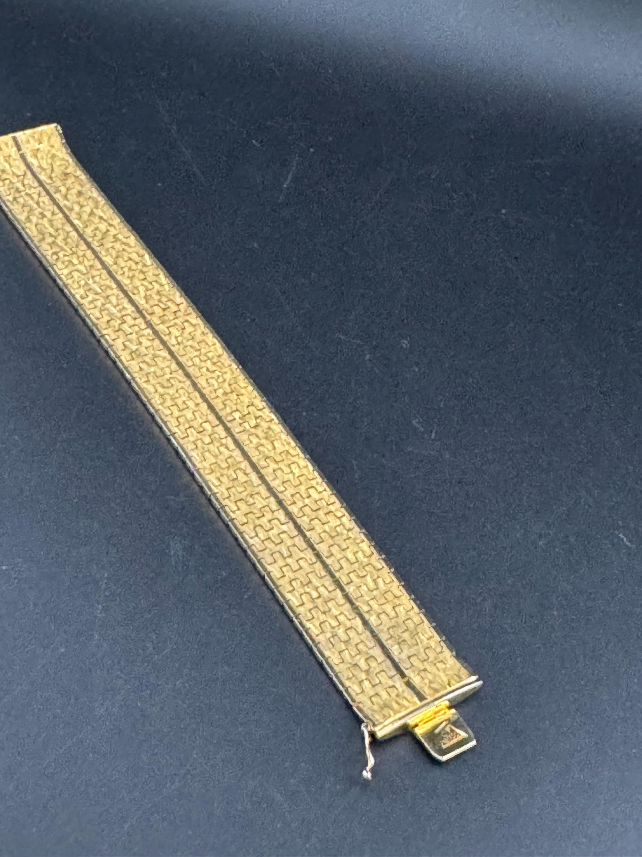 1970s Brutalist Gold Plated Cuff Bracelet: Woven Design