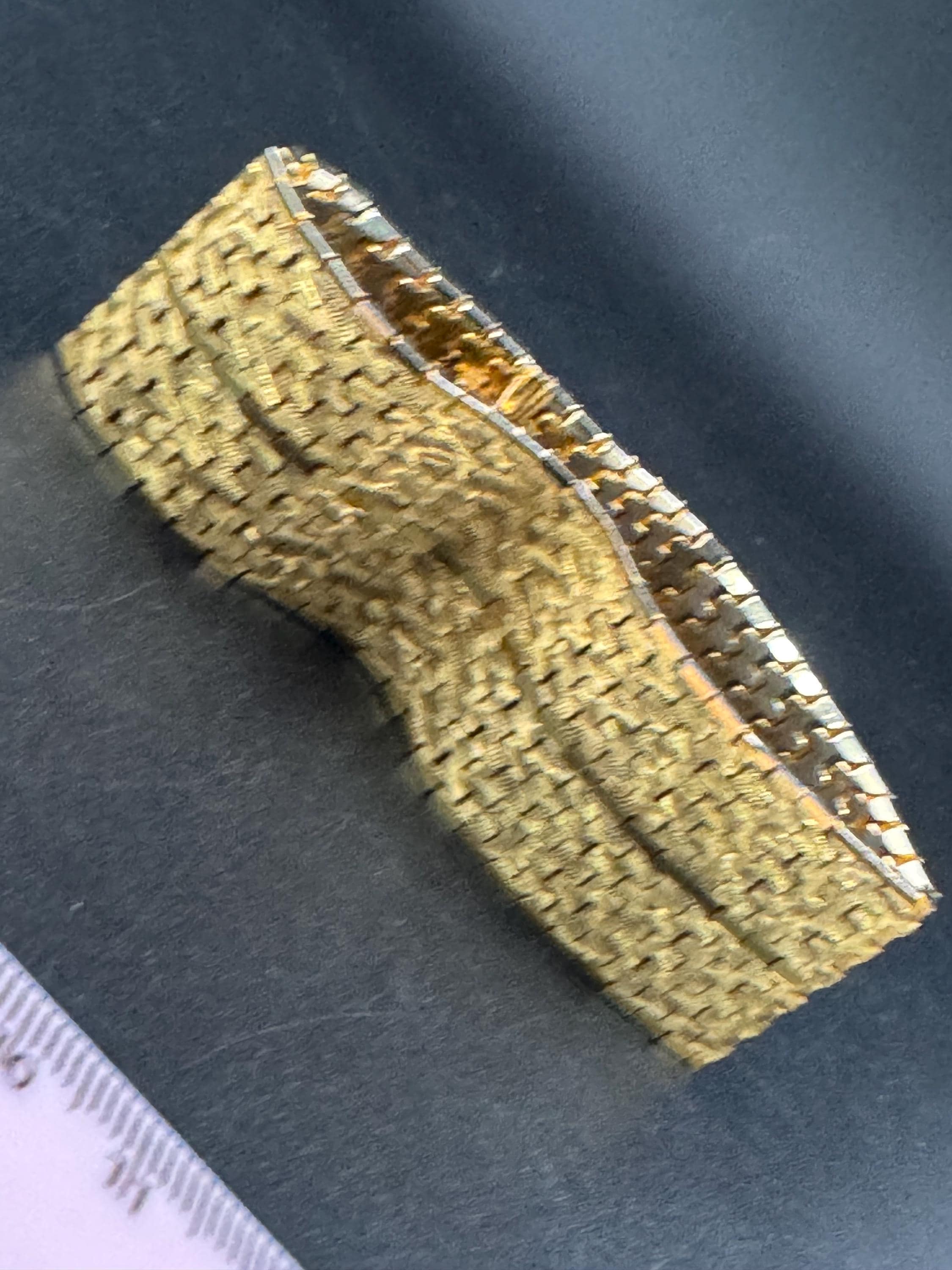 1970s Brutalist Gold Plated Cuff Bracelet: Woven Design