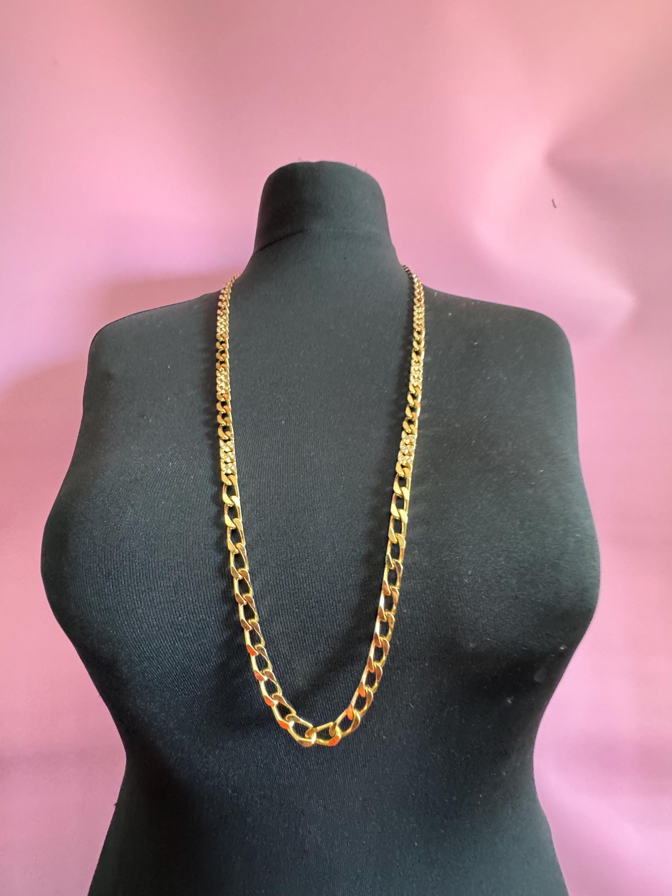 Vintage GROSSE Germany Rhinestone Chain Link Necklace: Christian Dior Designer, signed