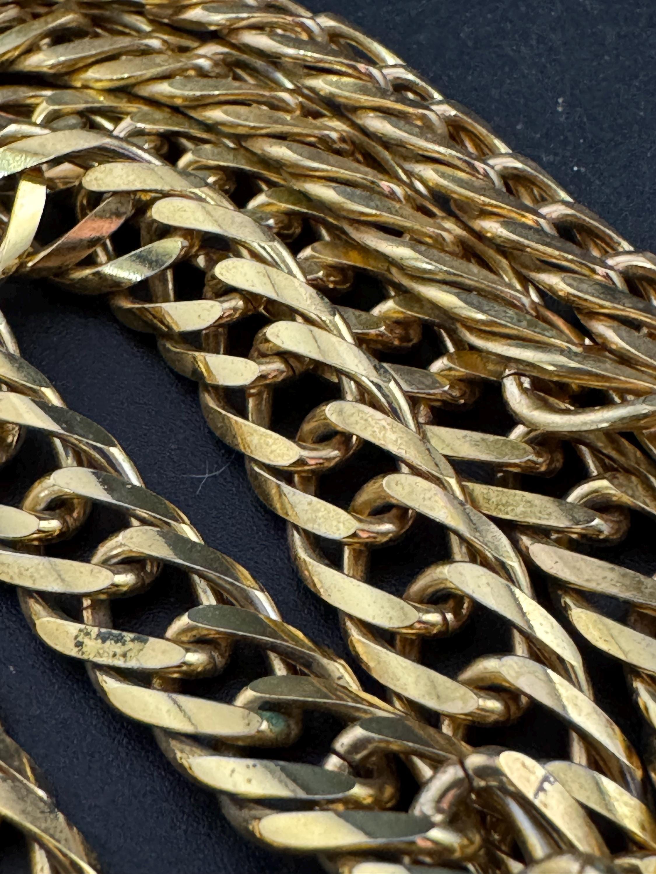 signed GROSSE Designer vintage 63cm wide long gold plated fancy chain link necklace