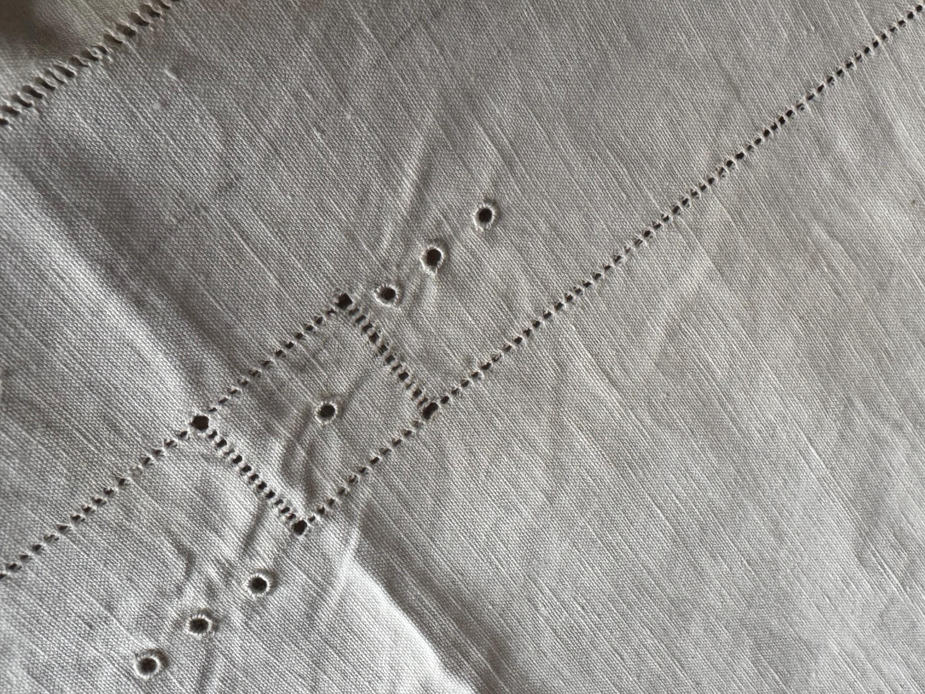 Antique Linen Embroidered Pillowcases: Chateau Chic Bedding, 1900s