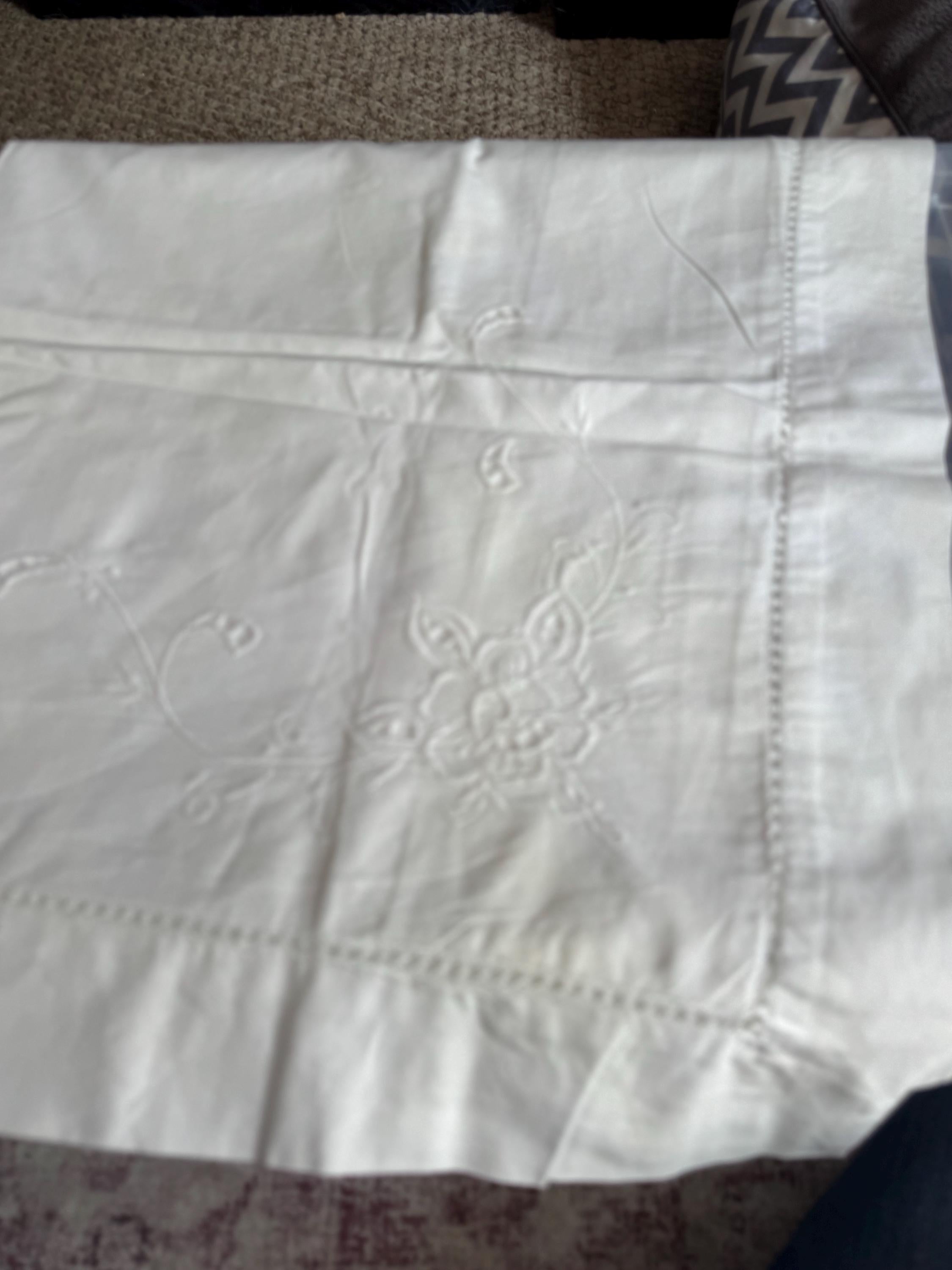 Chateau Chic Embroidered Pillowcase: White Openwork, 30x20”